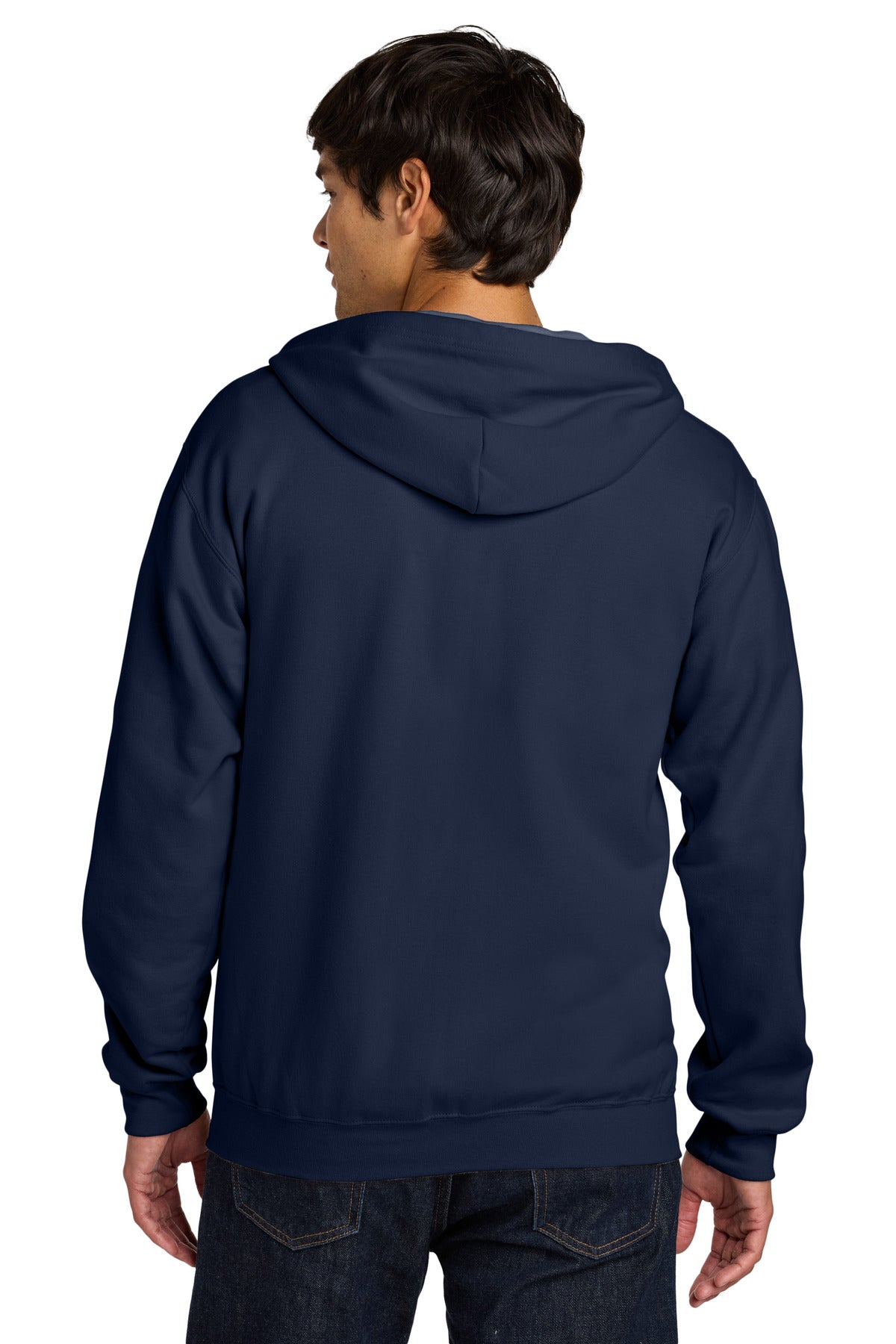 Navy Gildan Softstyle Midweight Fleece Full-Zip Hooded Sweatshirt SF600