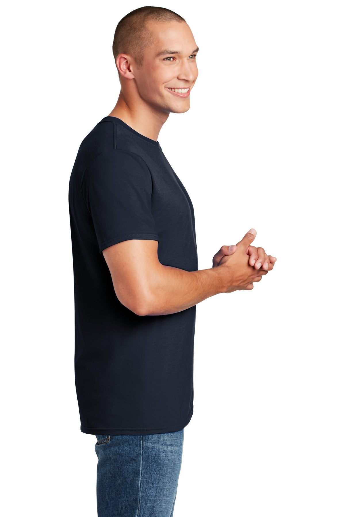 Navy Gildan Softstyle T-Shirt. 64000