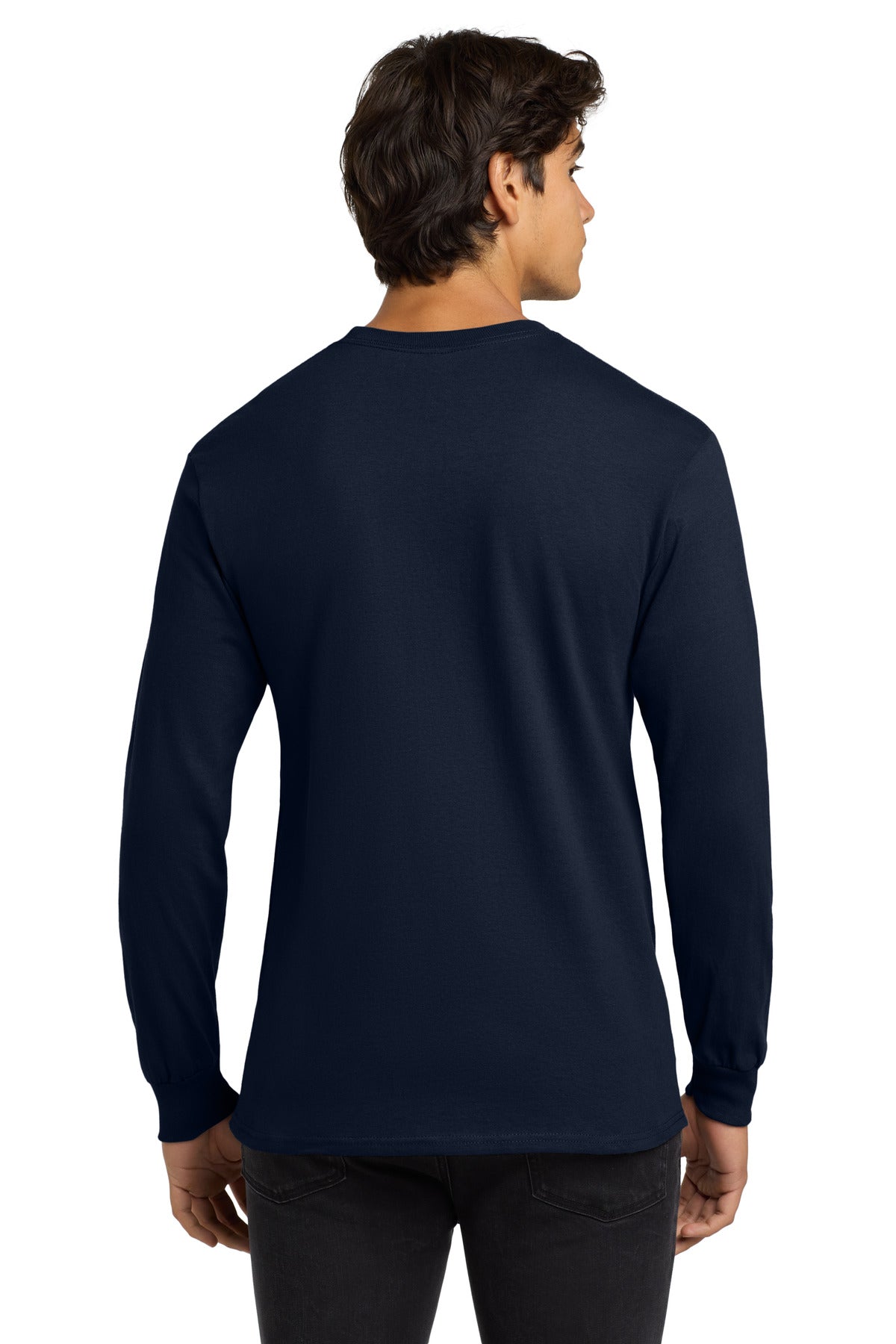 Navy Gildan - Ultra Cotton 100% US Cotton Long Sleeve T-Shirt. G2400