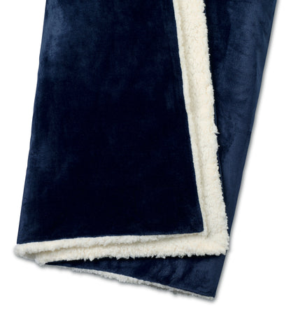 Navy Mink Sherpa Blanket plain