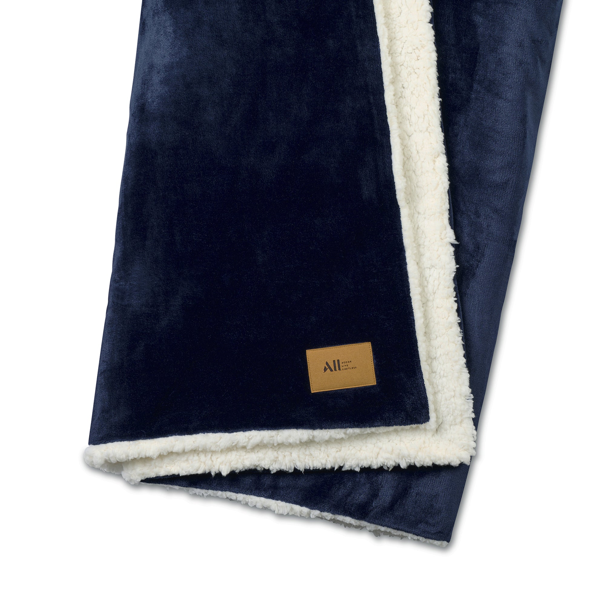 Navy Mink Sherpa Blanket