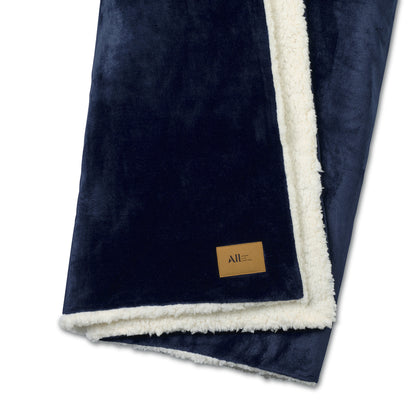 Navy Mink Sherpa Blanket