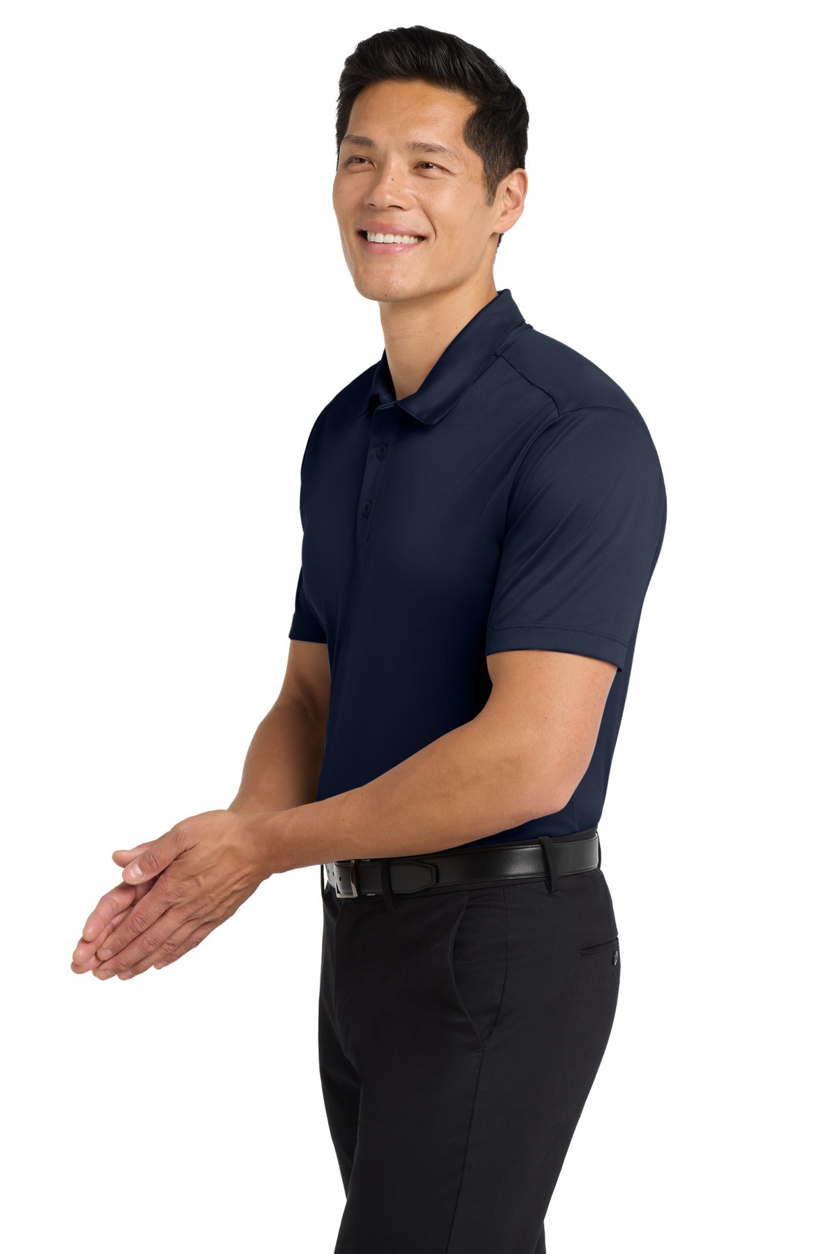 Navy Port Authority Silk Touch Performance Polo. K540