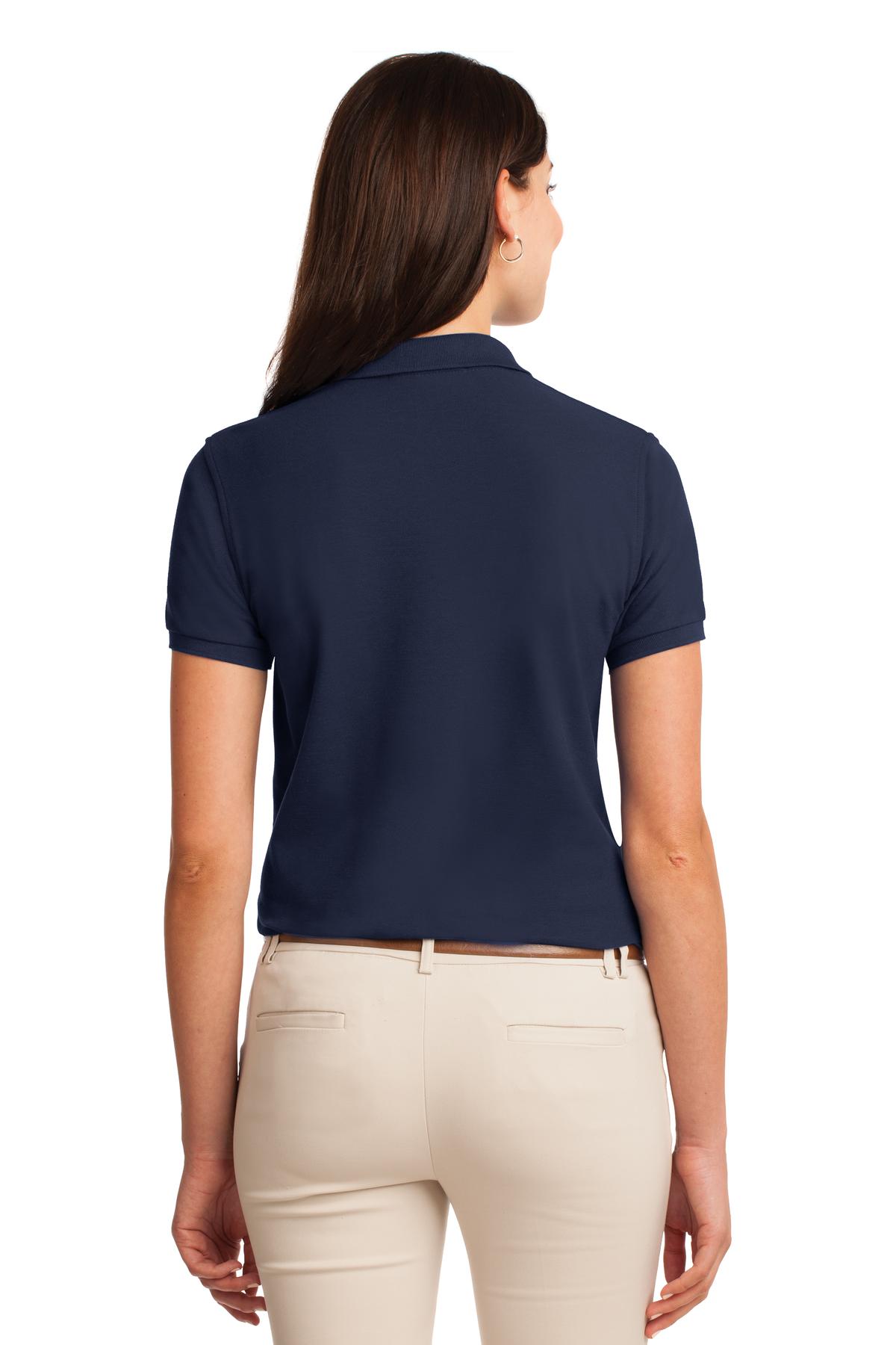 Navy Port Authority Women's Silk Touch Polo. L500
