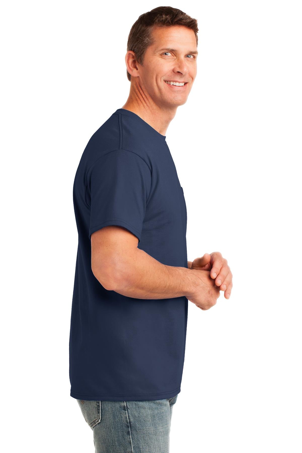 Navy Port & Co Core Cotton Pocket Tee. PC54P