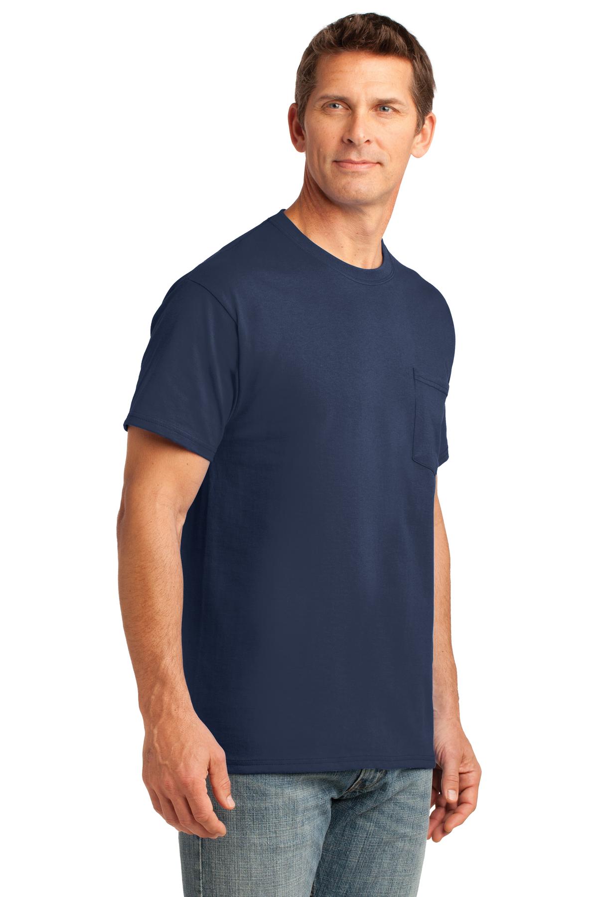 Navy Port & Co Core Cotton Pocket Tee. PC54P