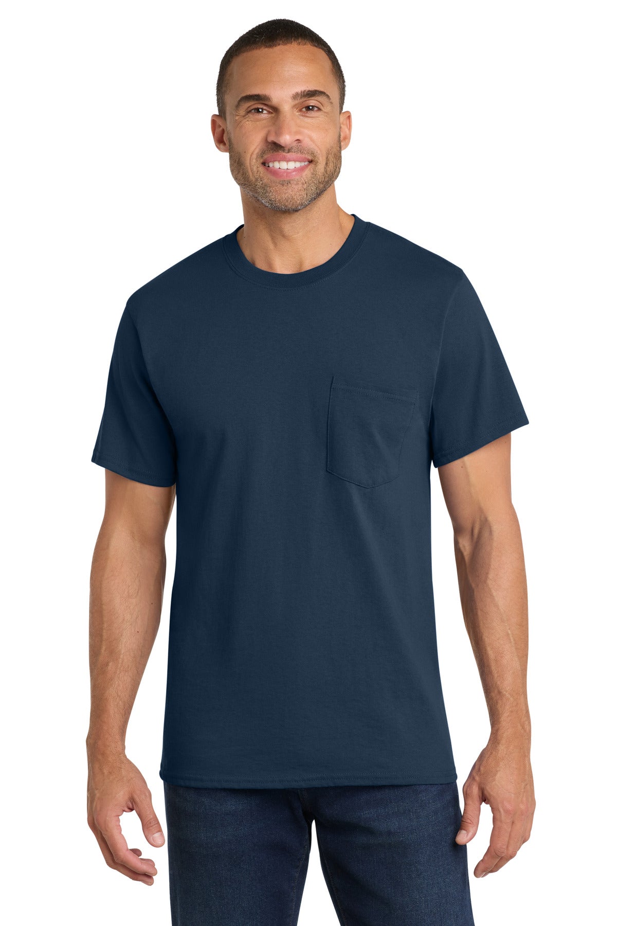 Navy Port & Co Core Cotton Pocket Tee. PC54P