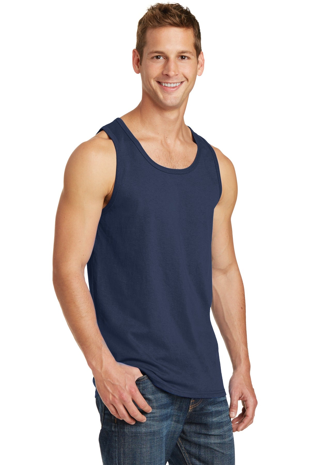 Navy Port & Co Core Cotton Tank Top. PC54TT