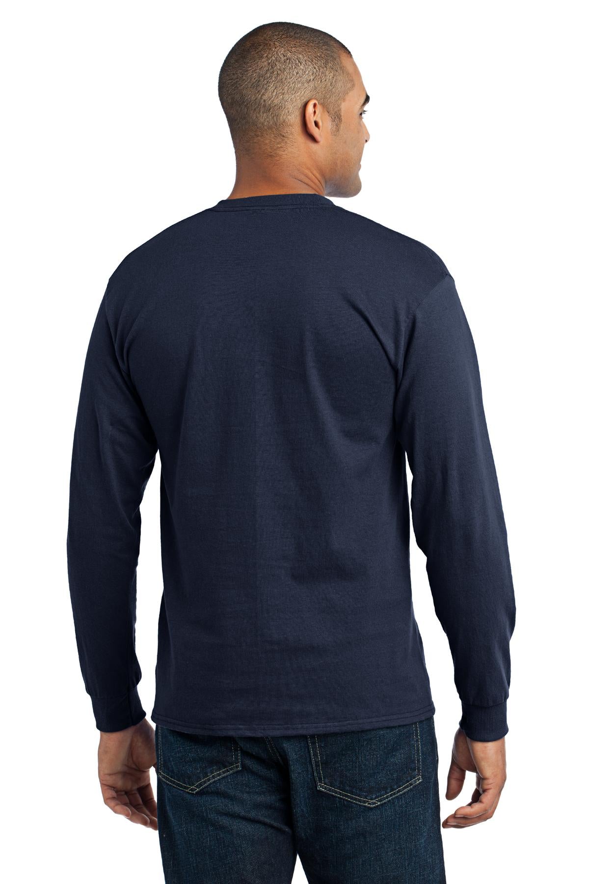 Navy Port & Co Long Sleeve Core Blend Tee. PC55LS