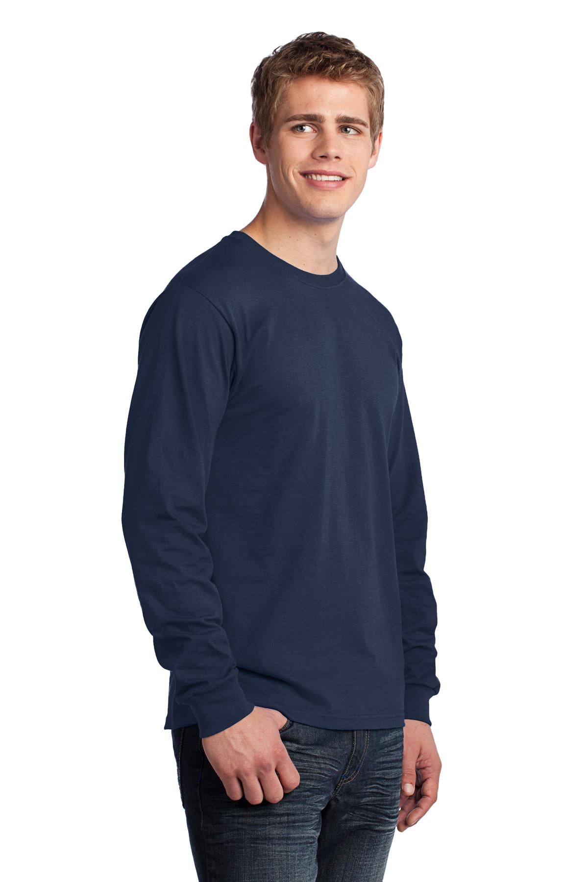 Navy Port & Co Long Sleeve Core Cotton Tee. PC54LS