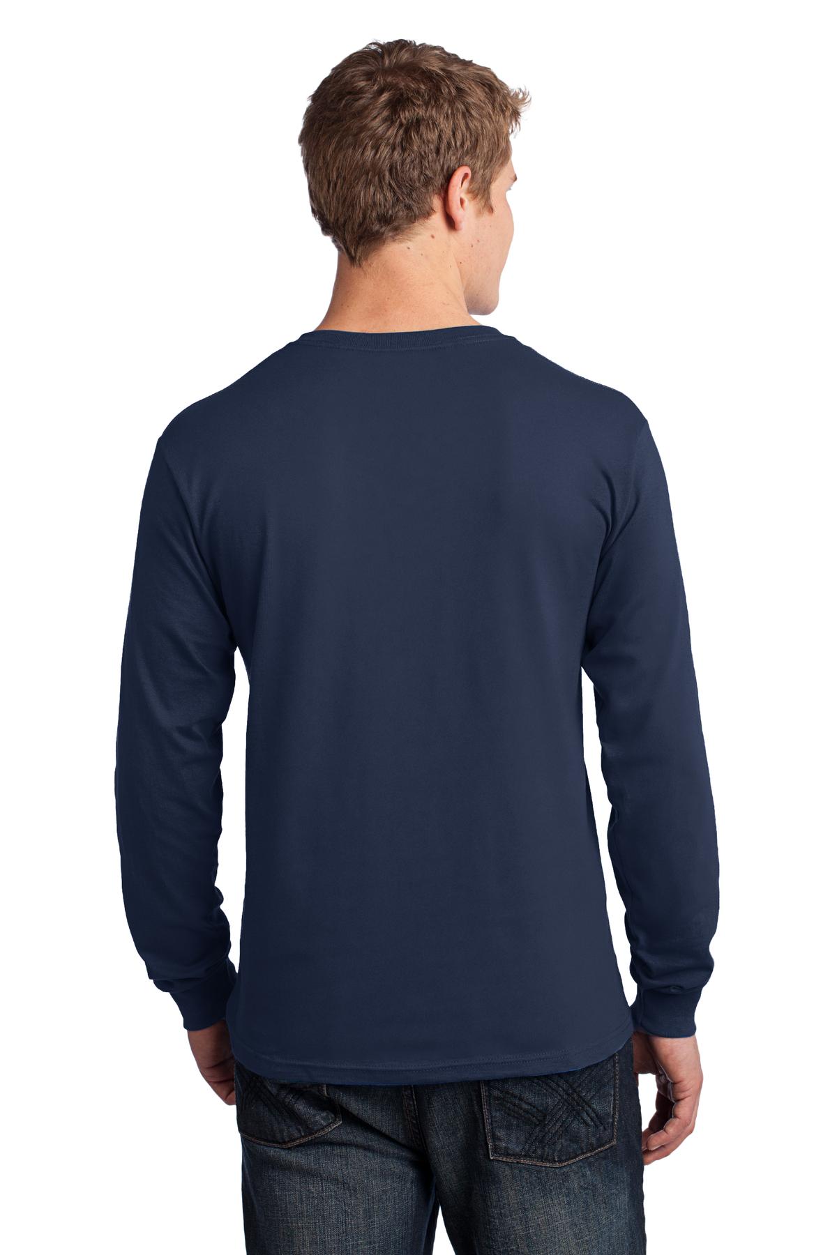 Navy Port & Co Long Sleeve Core Cotton Tee. PC54LS