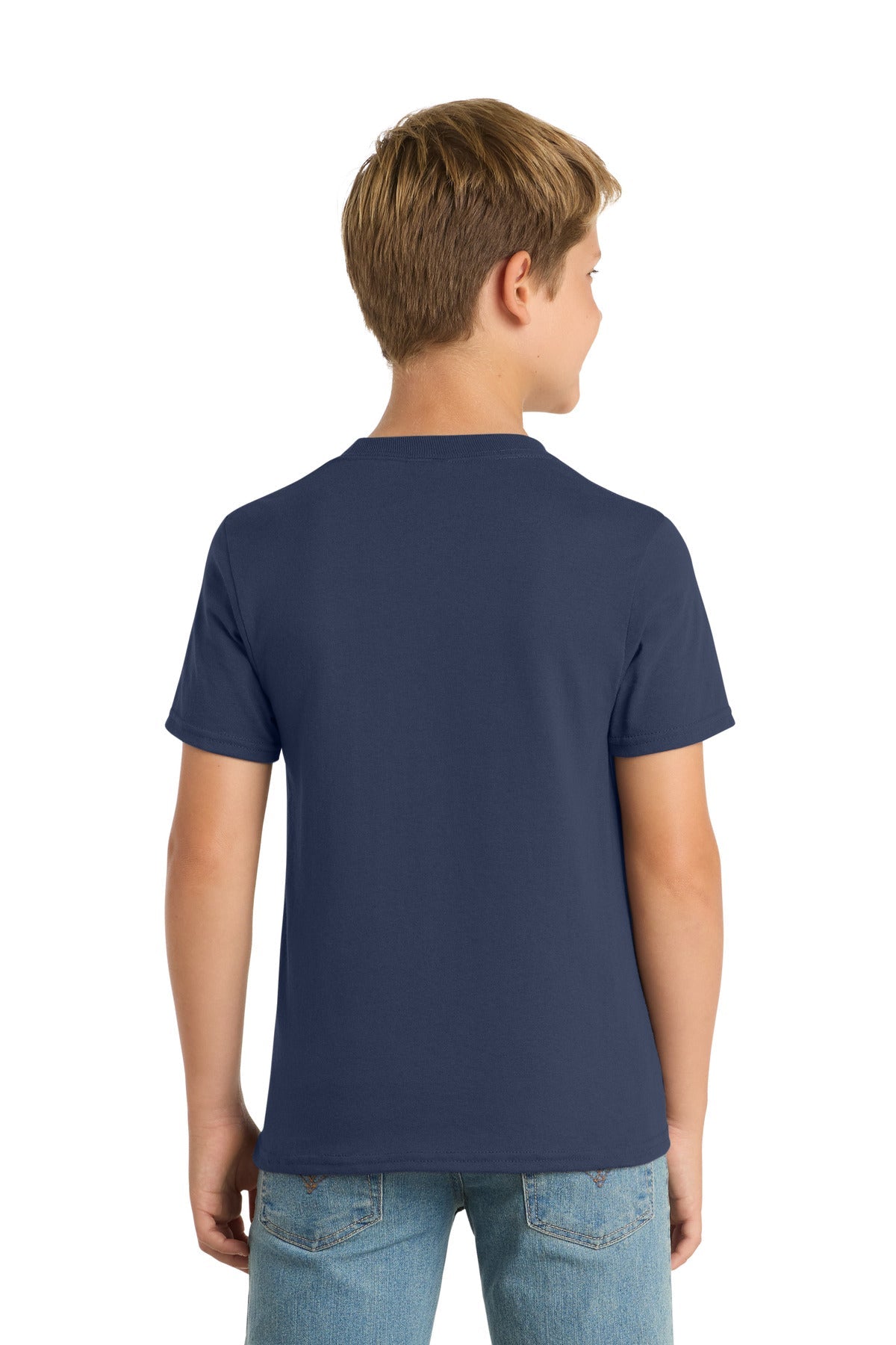 Navy Port & Co Youth Core Blend Tee. PC55Y
