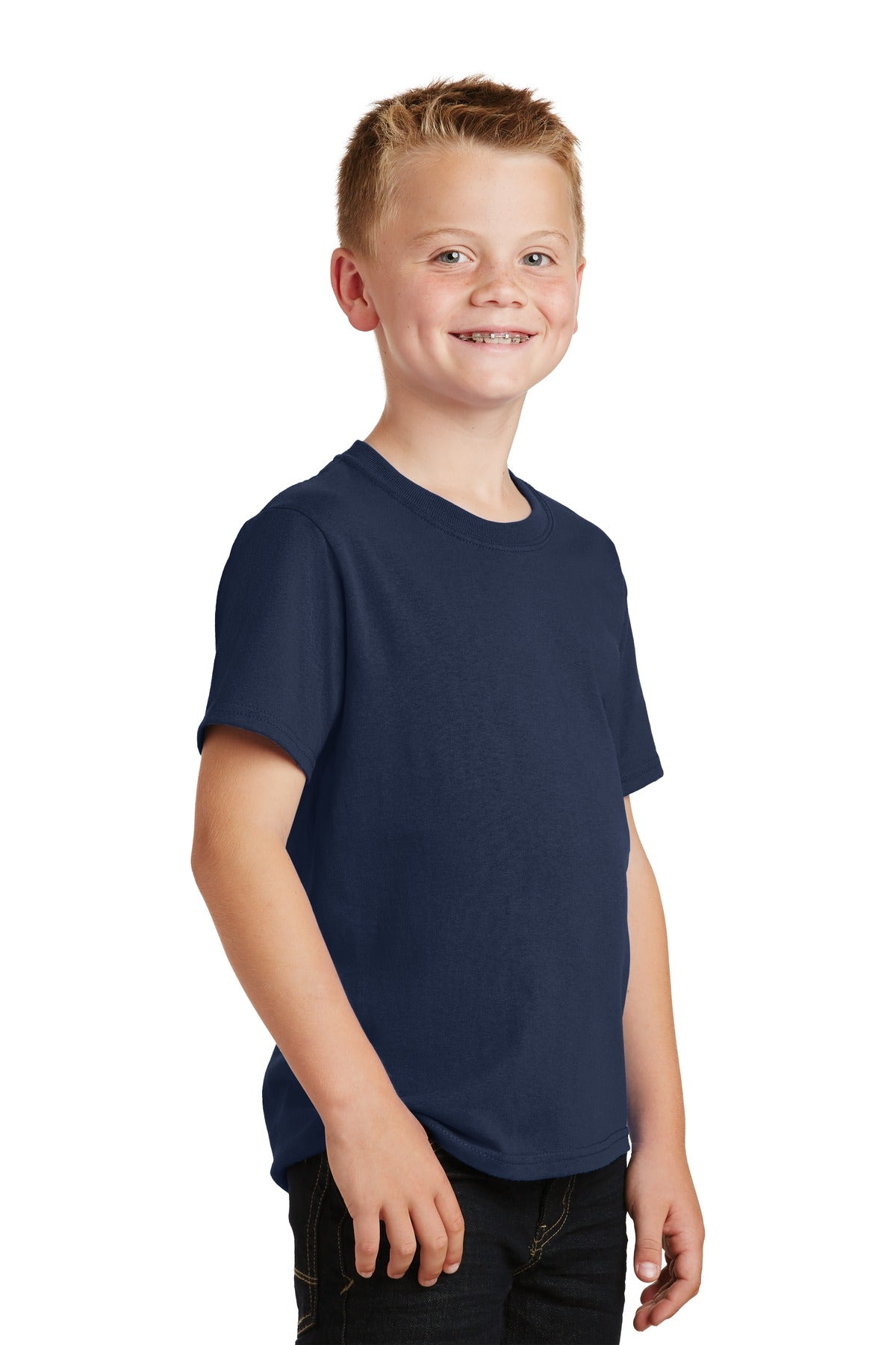 Navy Port & Co Youth Core Cotton Tee. PC54Y
