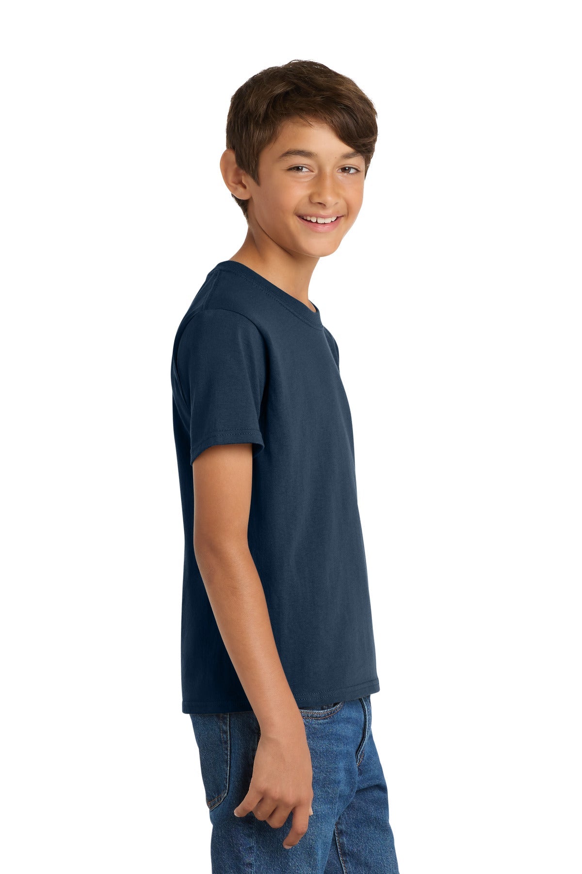 Navy Port & Co Youth Core Cotton Tee. PC54Y