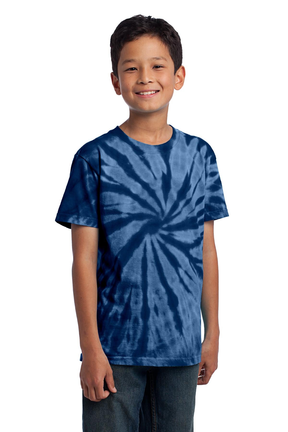 Navy Port & Co Youth Tie-Dye Tee. PC147Y