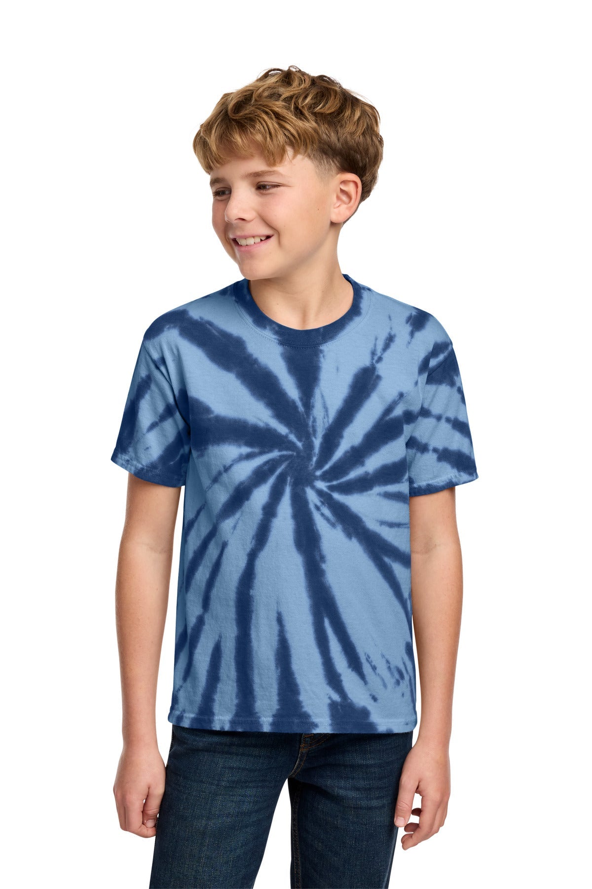 Navy Port & Co Youth Tie-Dye Tee. PC147Y