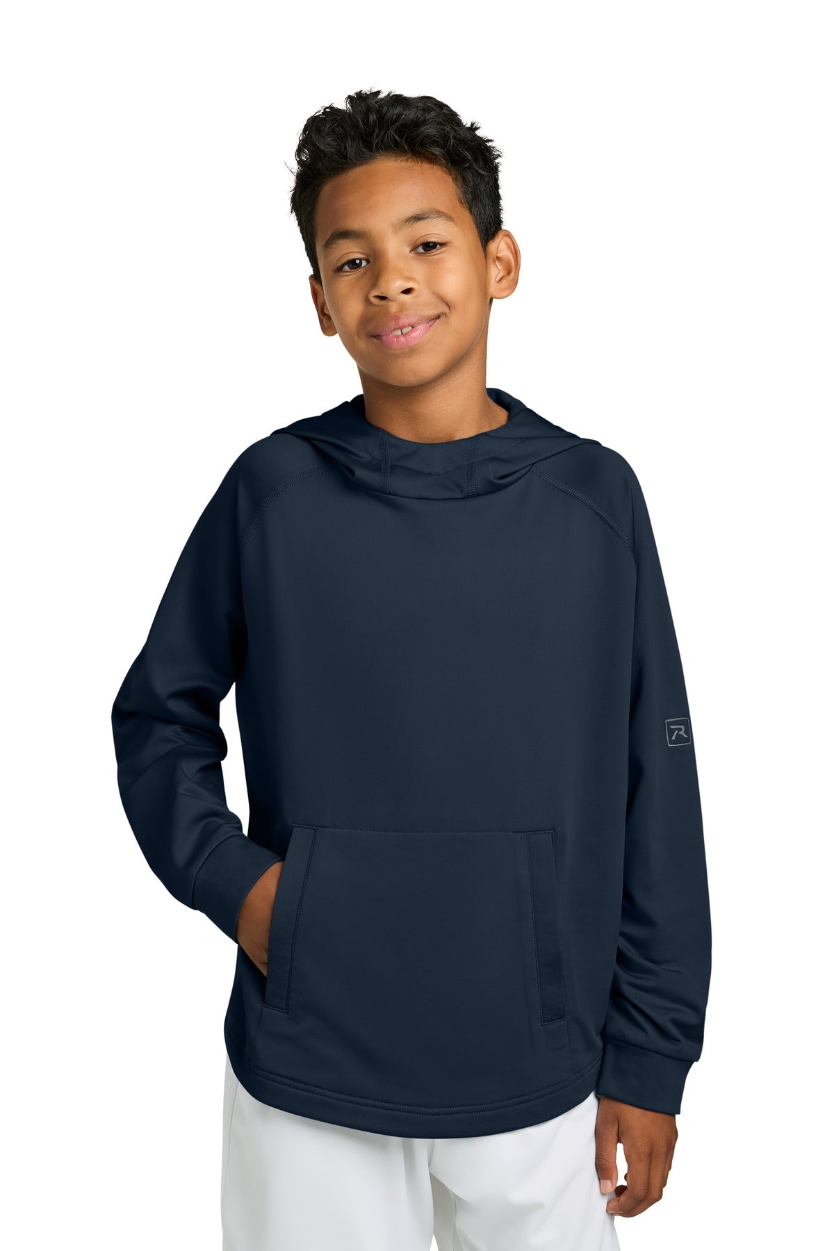 Navy Richardson Youth Charge Performance Fleece Long Sleeve Hoodie RY7200LSH