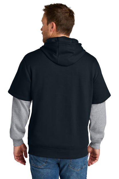Navy/HtGy CornerStone Tough Fleece Layered Hoodie CSF632