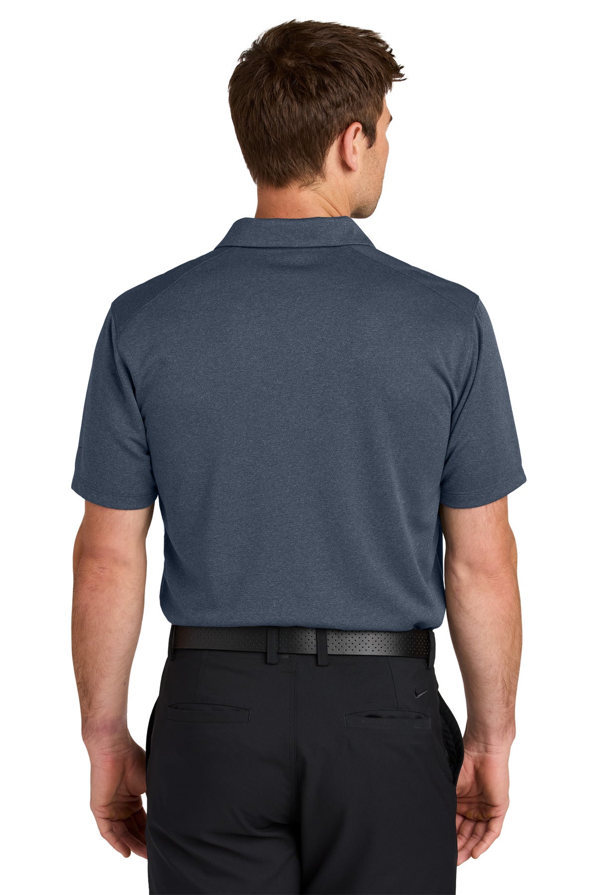 NavyHthr Nike Dri-FIT Smooth Heather Polo NKFQ4794
