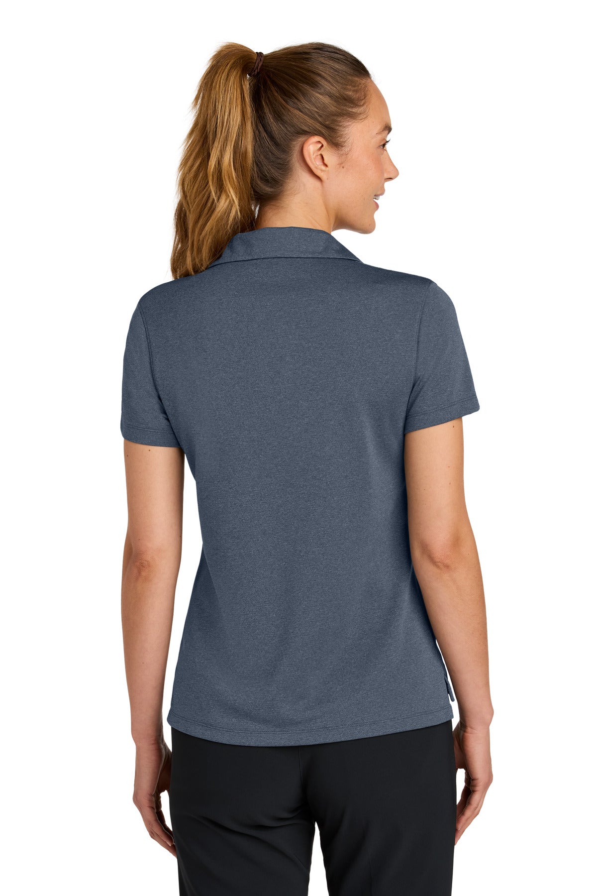 NavyHthr Nike Women's Dri-FIT Smooth Heather Polo NKFQ4793