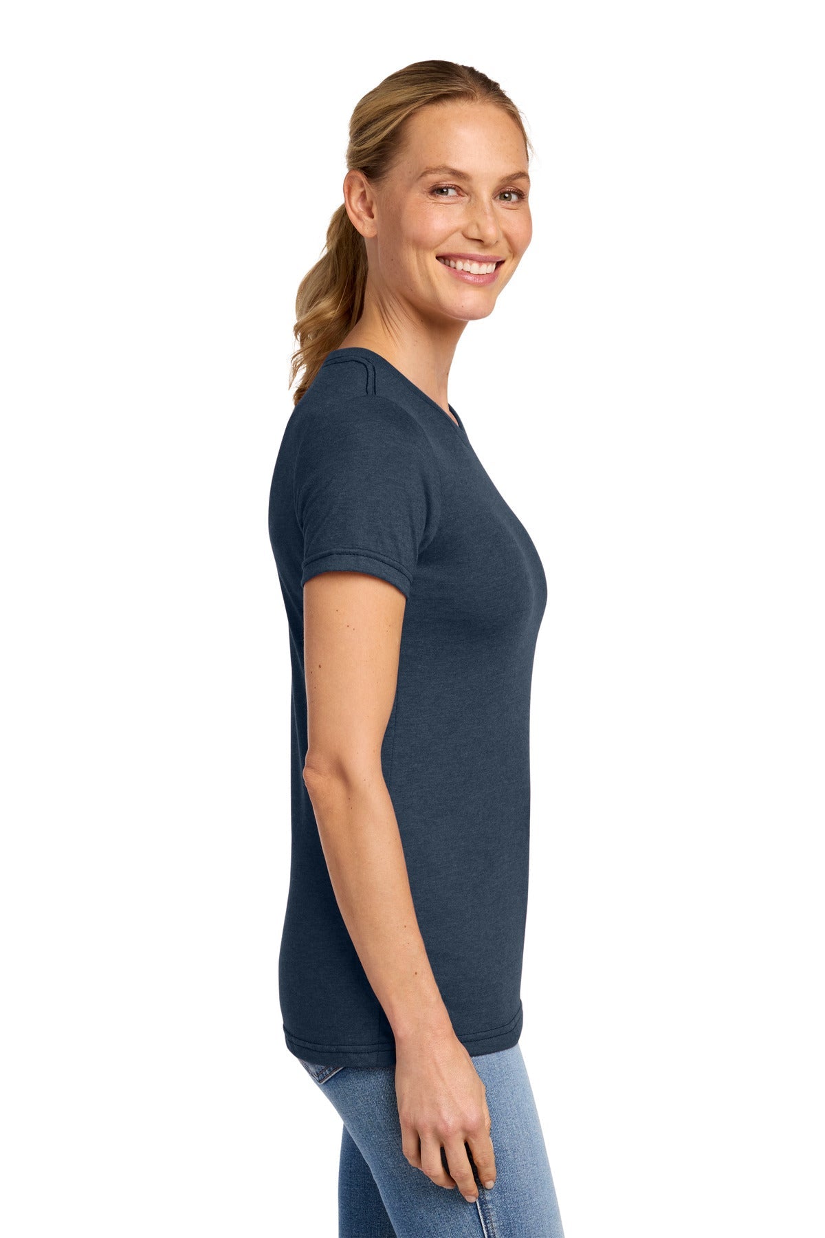 NavyMist Gildan Softstyle Women's CVC T-Shirt 64001LCVC