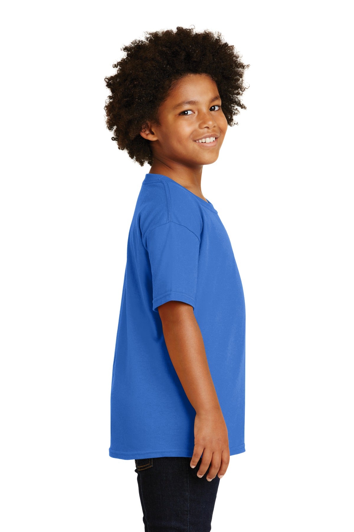 Neon Blue Gildan - Youth Heavy Cotton 100% Cotton T-Shirt. 5000B