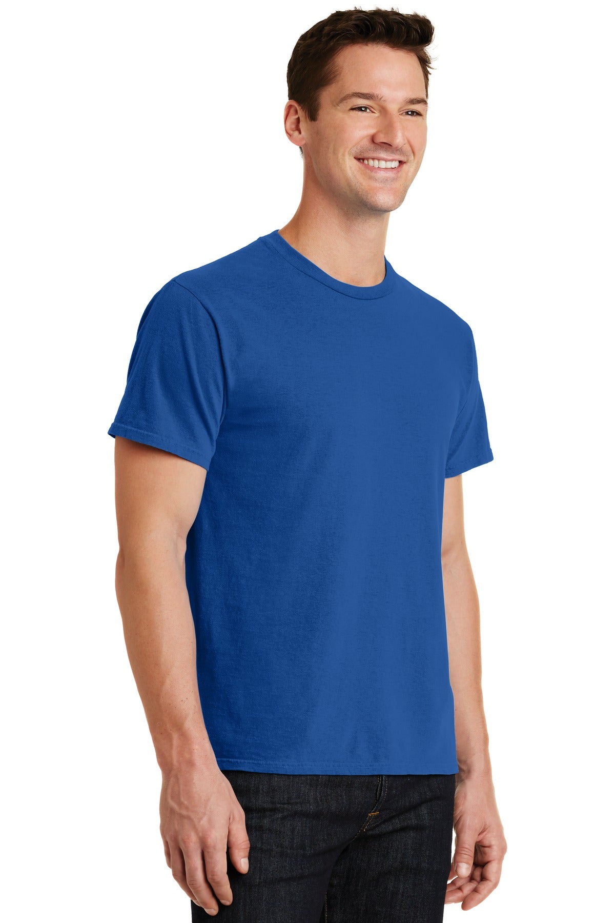 Neon Blue Port & Co Beach Wash Garment-Dyed Tee. PC099