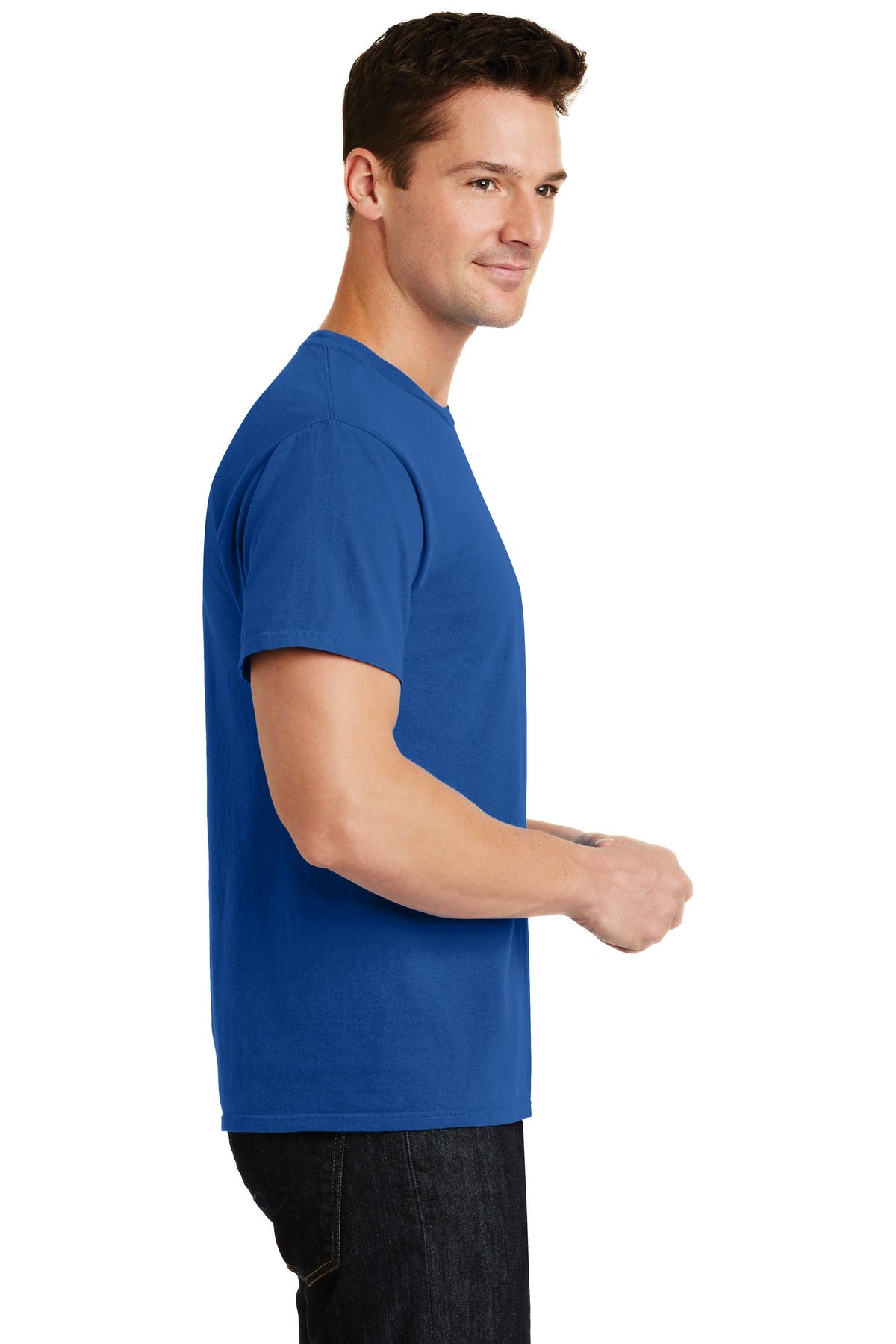 Neon Blue Port & Co Beach Wash Garment-Dyed Tee. PC099