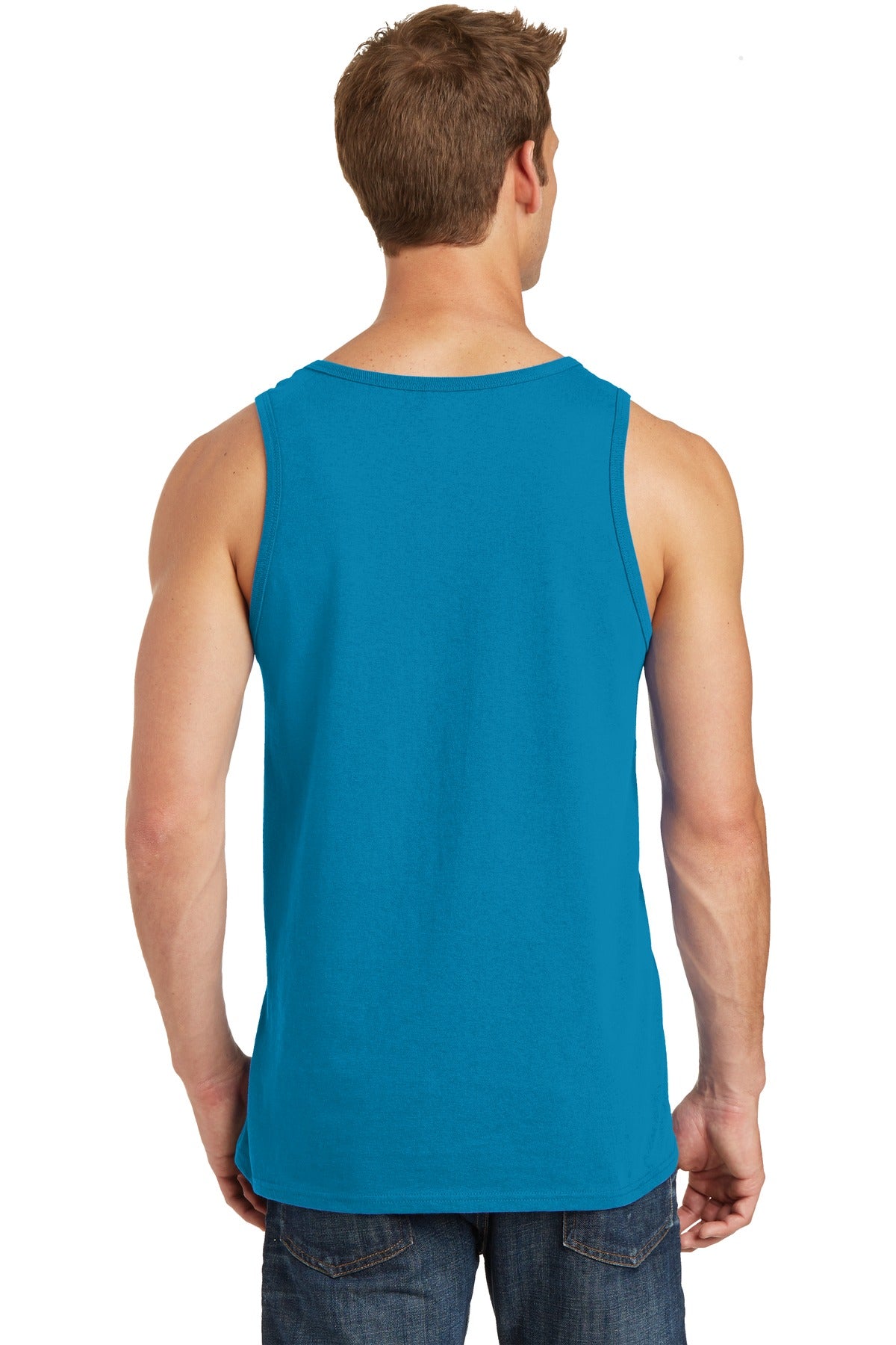 Neon Blue Port & Co Core Cotton Tank Top. PC54TT