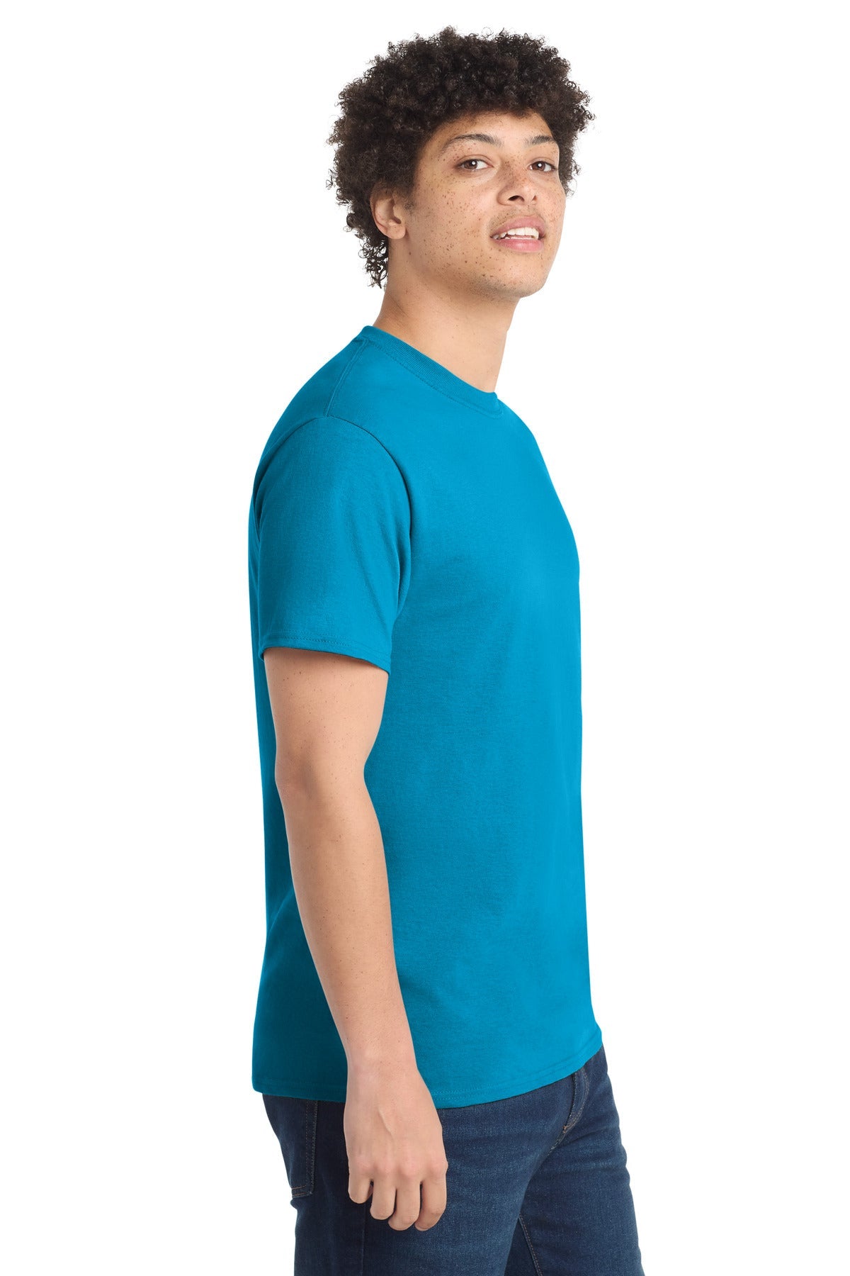 Neon Blue Port & Co Tall Core Cotton Tee PC54T