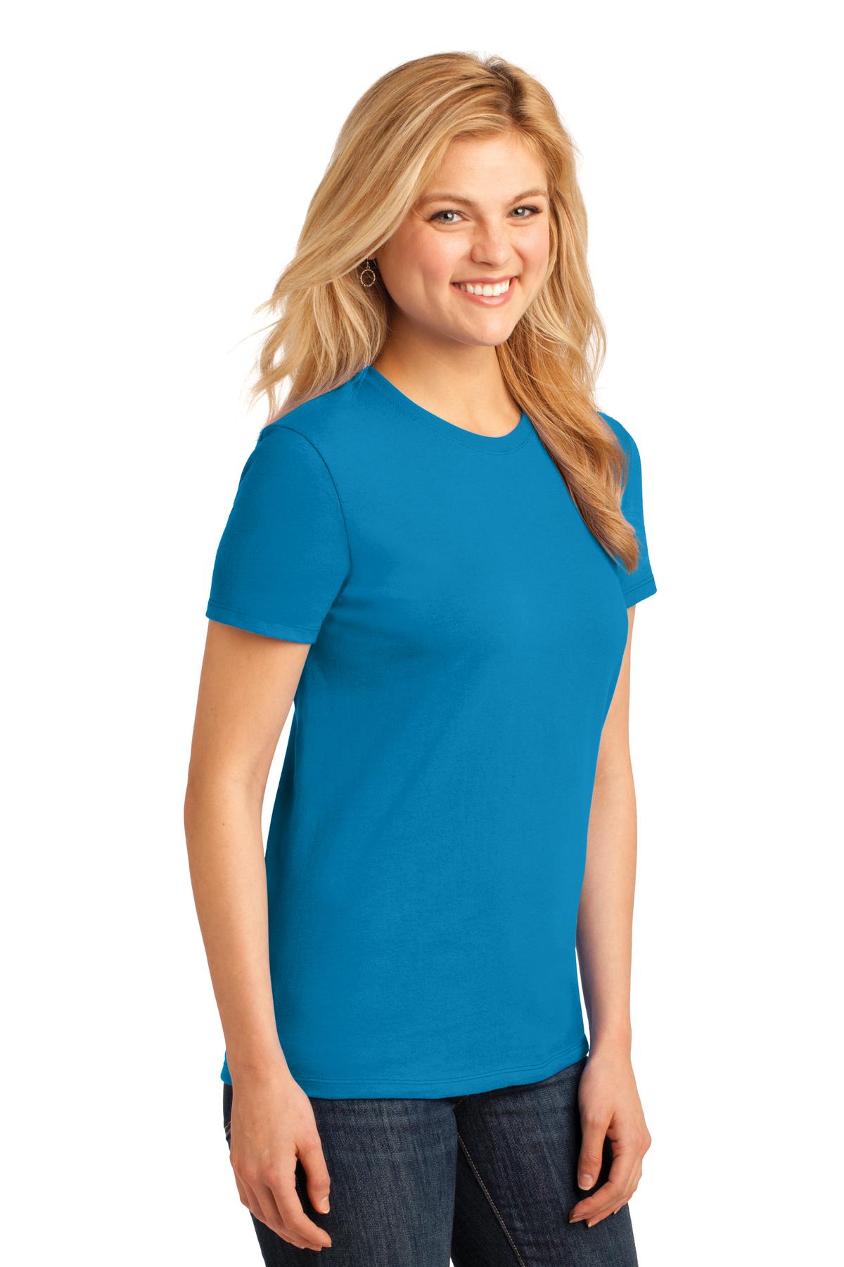 Neon Blue Port & Co Women's Core Cotton Tee. LPC54