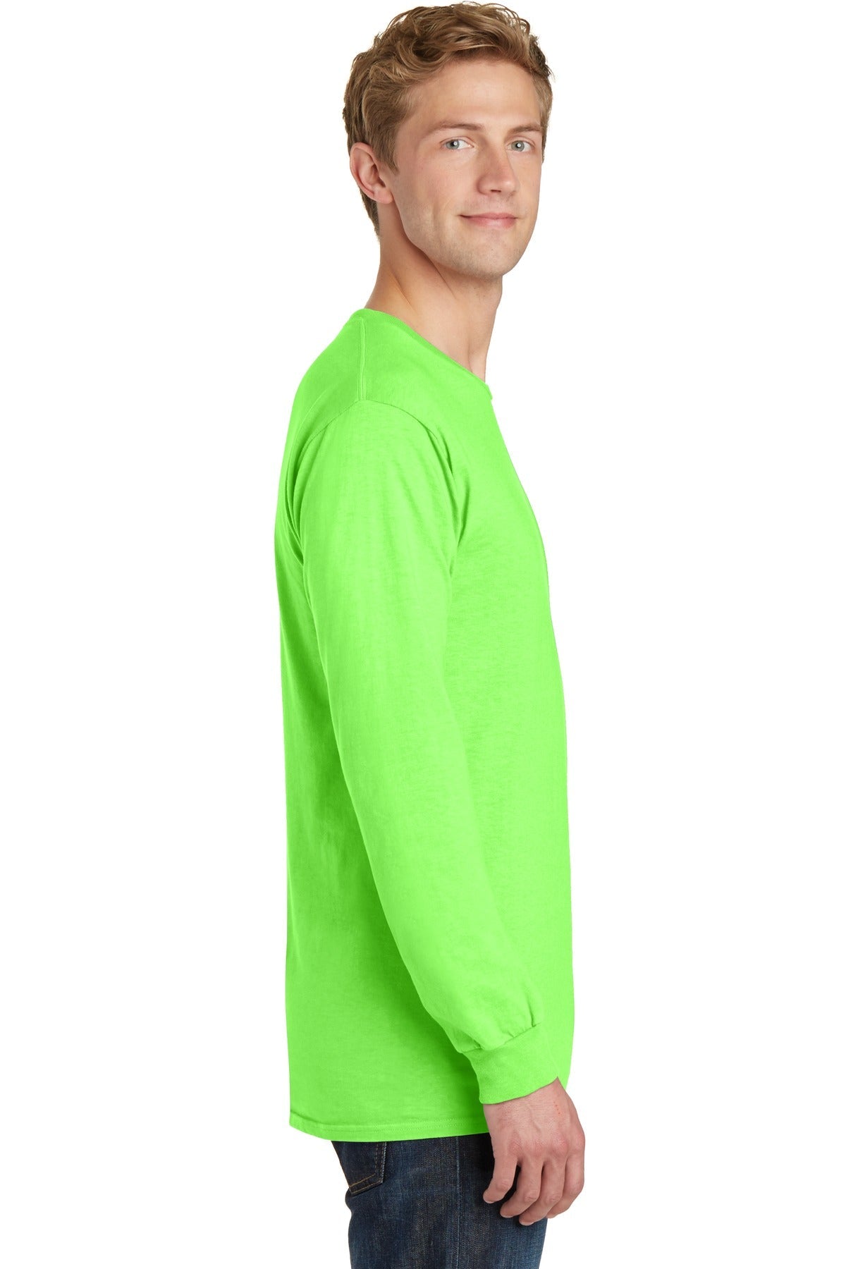 Neon Green Port & Co Beach Wash Garment-Dyed Long Sleeve Tee PC099LS