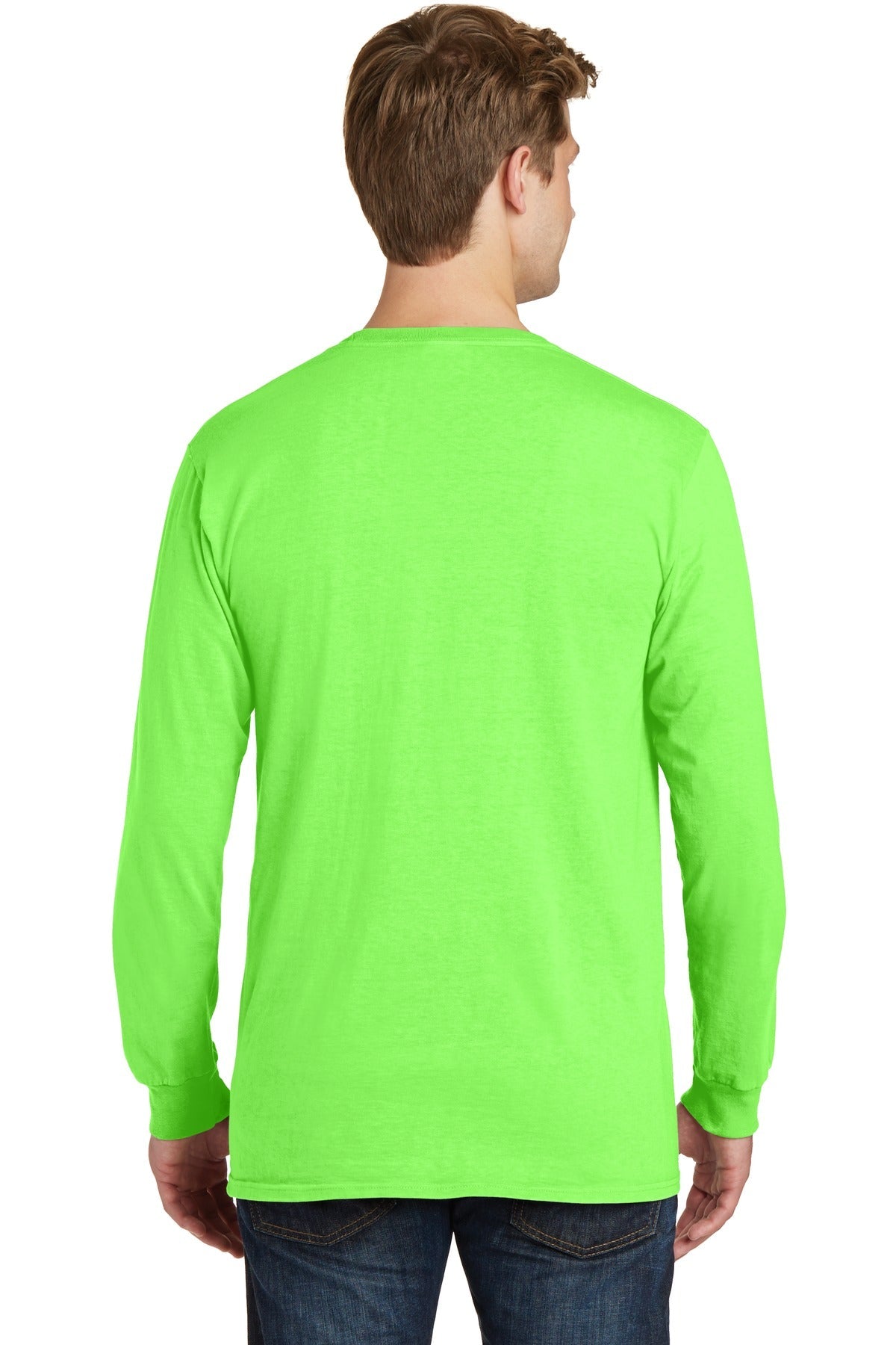 Neon Green Port & Co Beach Wash Garment-Dyed Long Sleeve Tee PC099LS