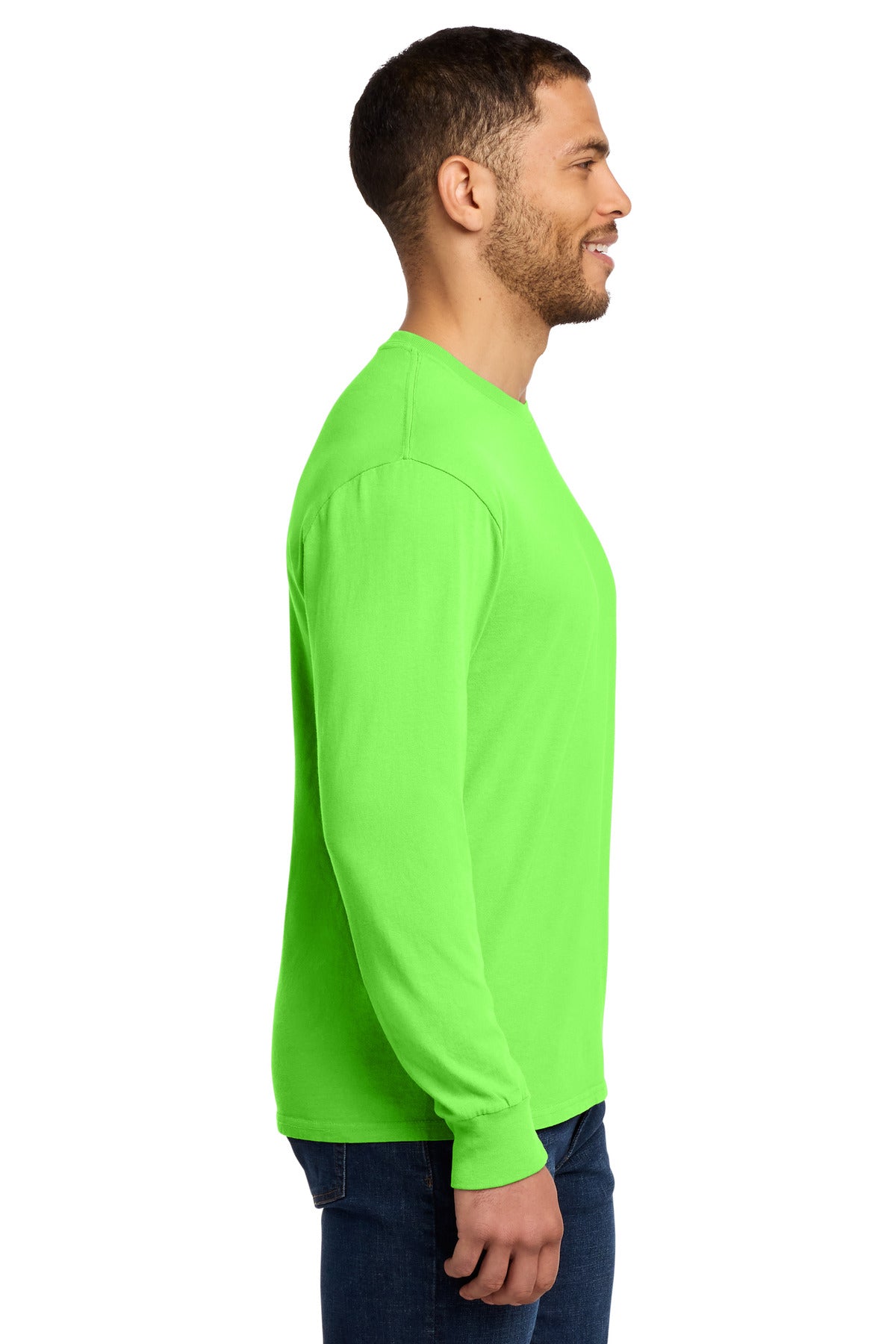 Neon Green Port & Co Beach Wash Garment-Dyed Long Sleeve Tee PC099LS