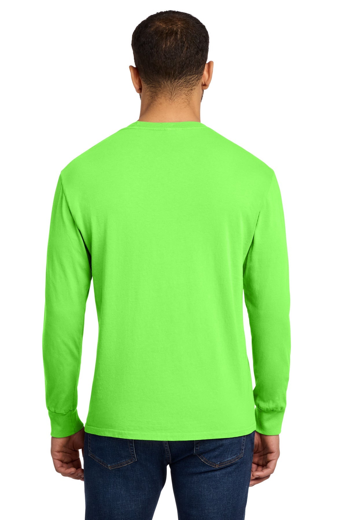 Neon Green Port & Co Beach Wash Garment-Dyed Long Sleeve Tee PC099LS