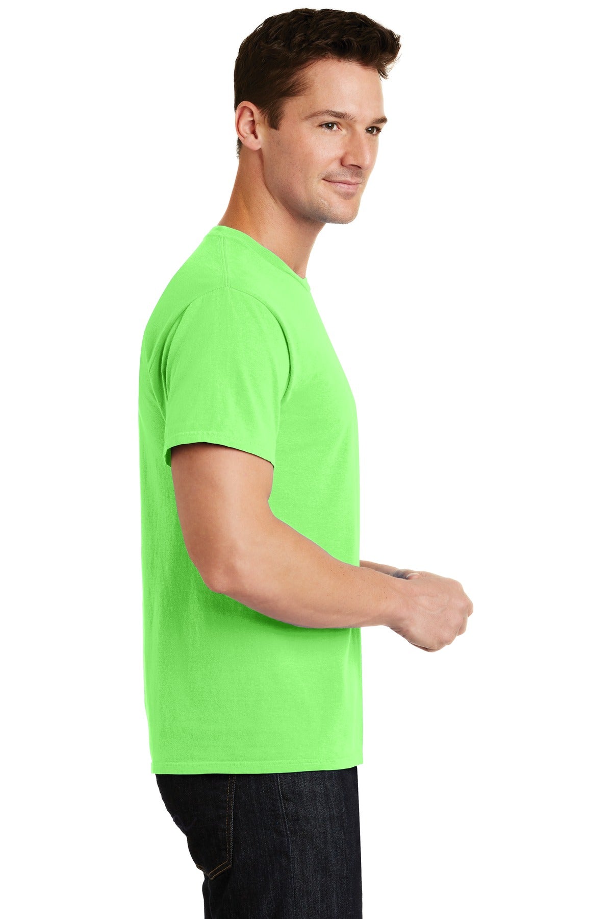 Neon Green Port & Co Beach Wash Garment-Dyed Tee. PC099