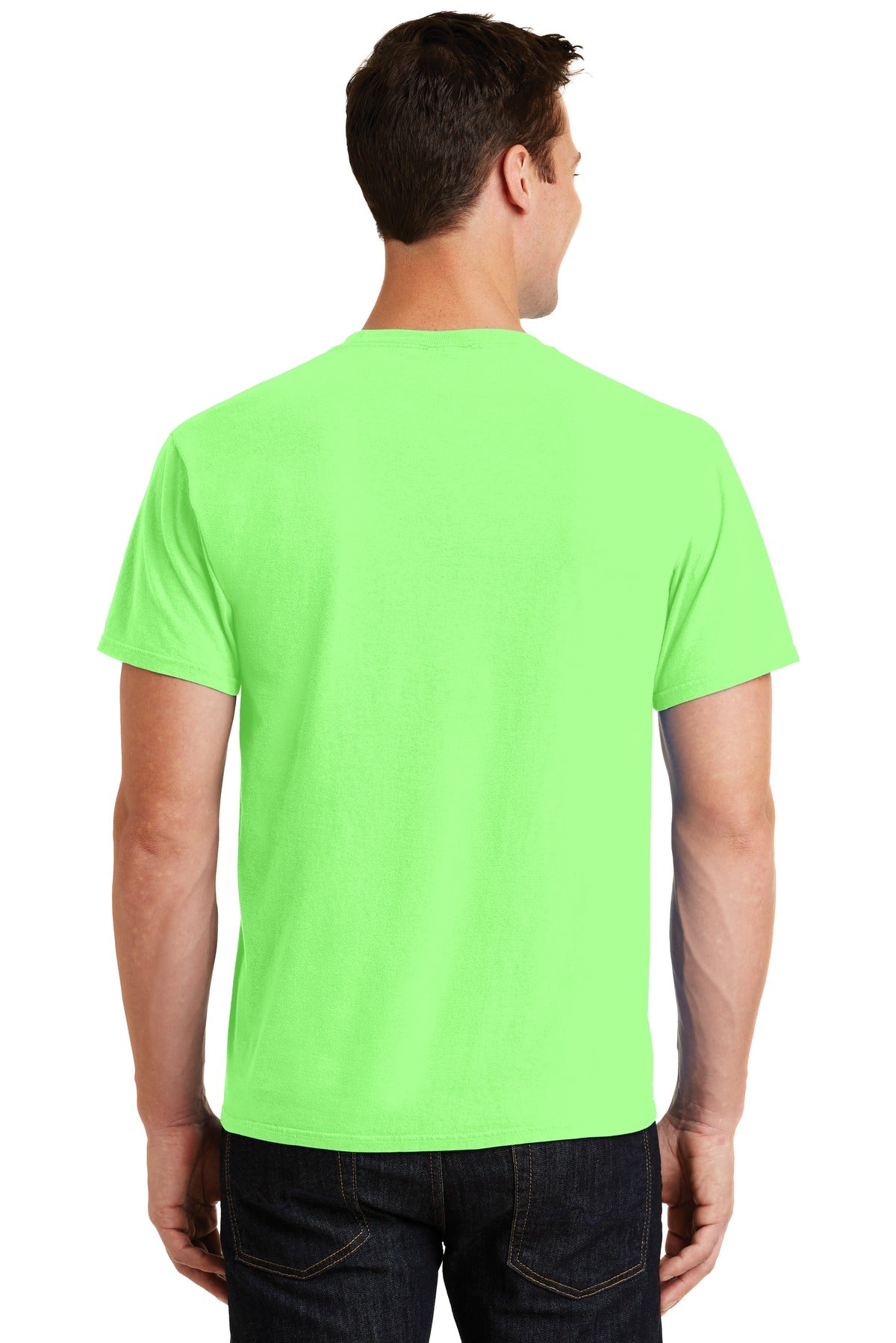 Neon Green Port & Co Beach Wash Garment-Dyed Tee. PC099