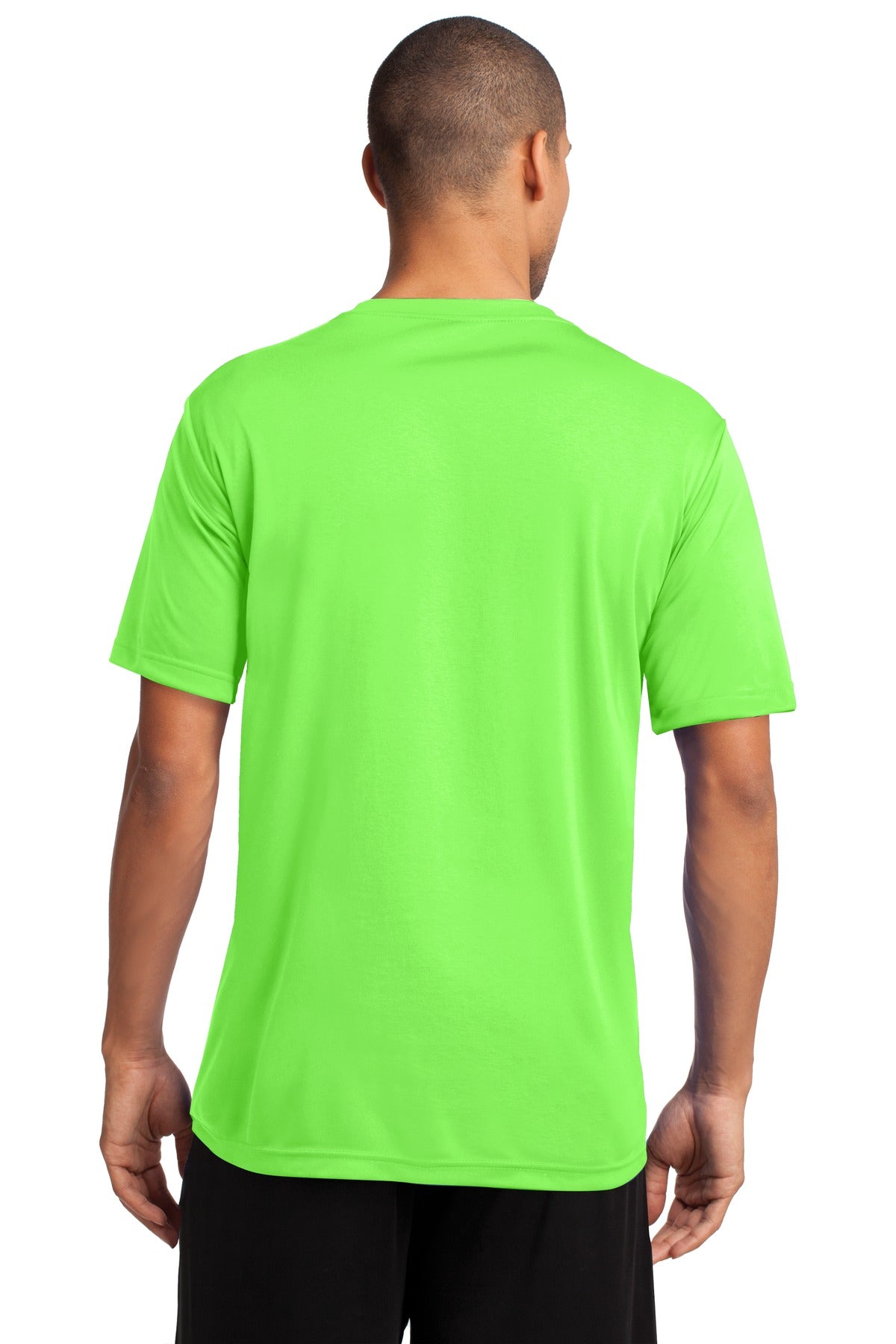 Neon Green Port & Co Performance Tee. PC380