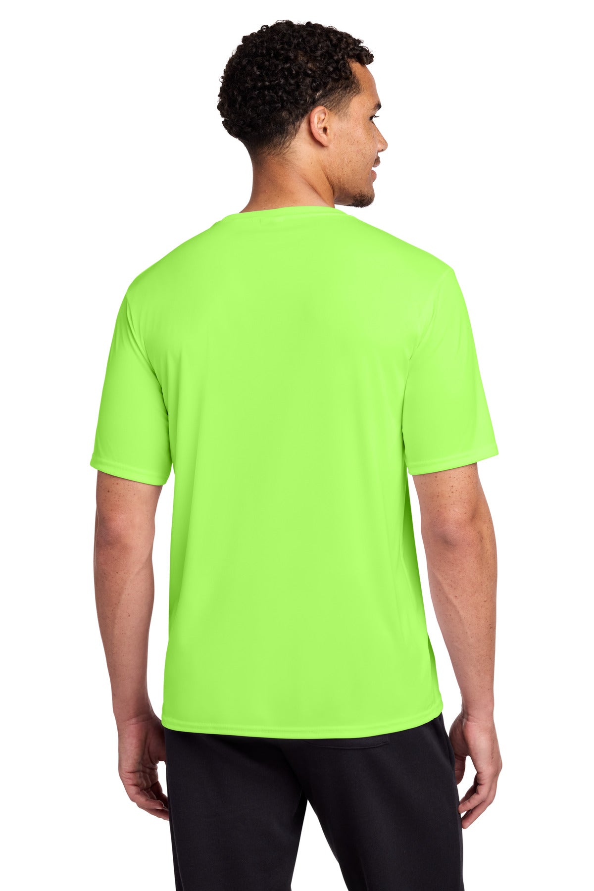 Neon Green Port & Co Performance Tee. PC380