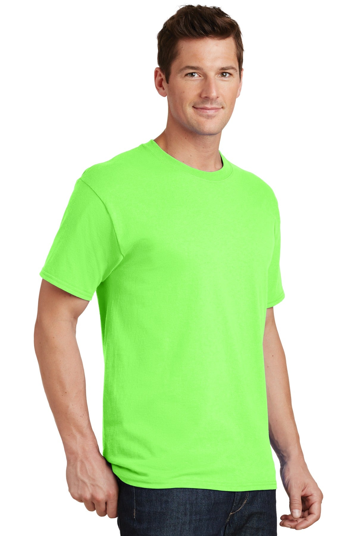 Neon Green Port & Co Tall Core Cotton Tee PC54T