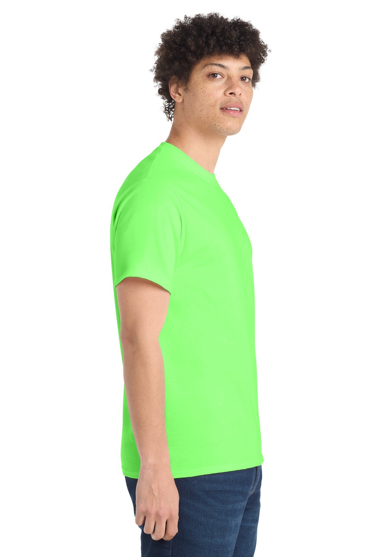 Neon Green Port & Co Tall Core Cotton Tee PC54T