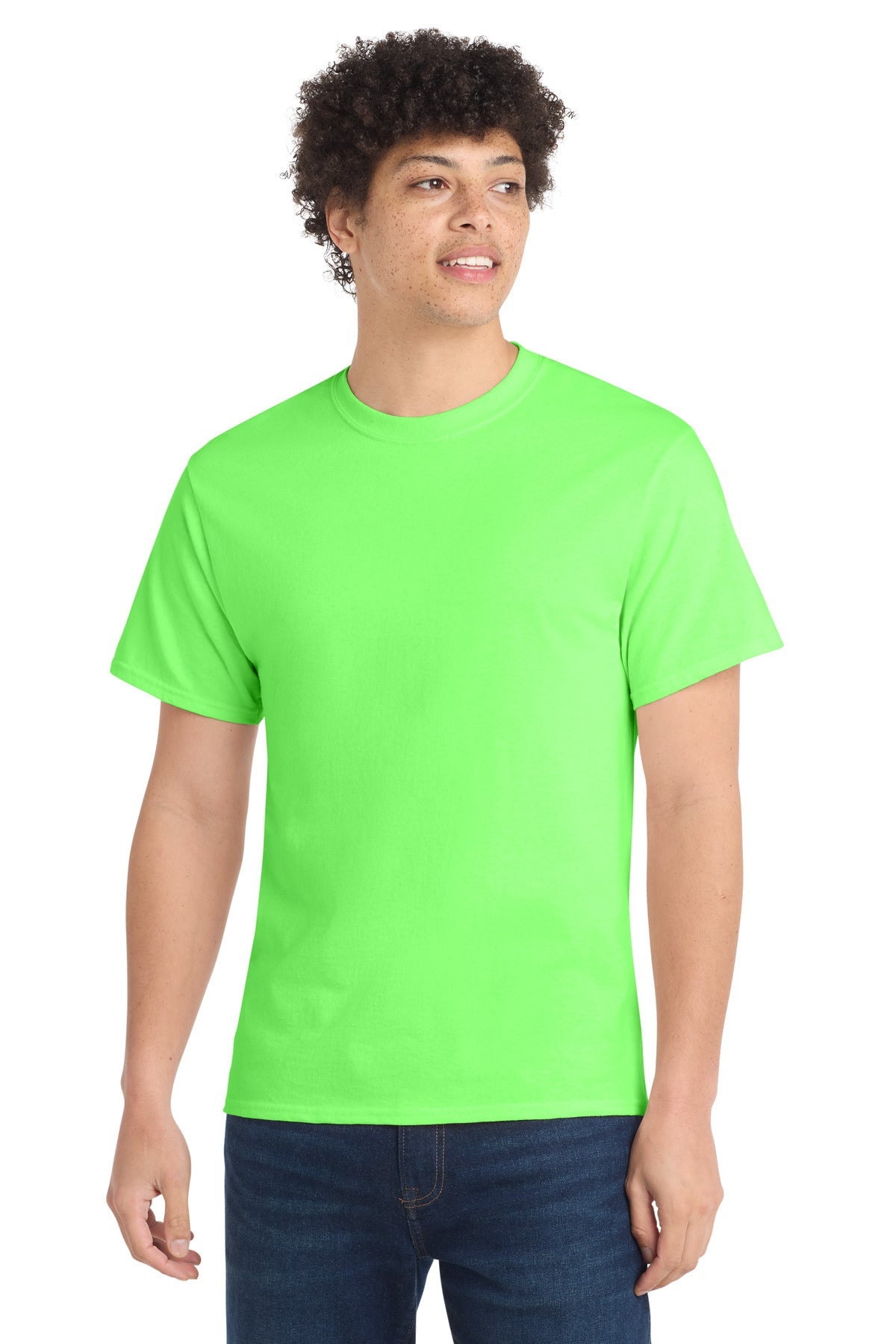 Neon Green Port & Co Tall Core Cotton Tee PC54T