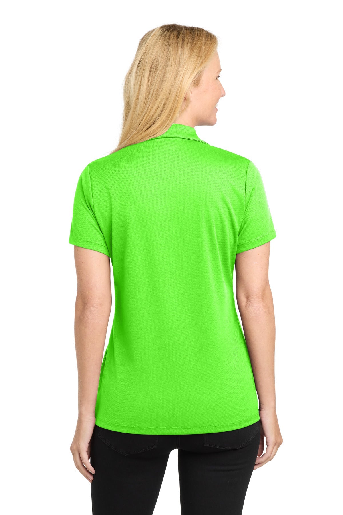 Neon Green Sport-Tek Women's PosiCharge RacerMesh Polo. LST640