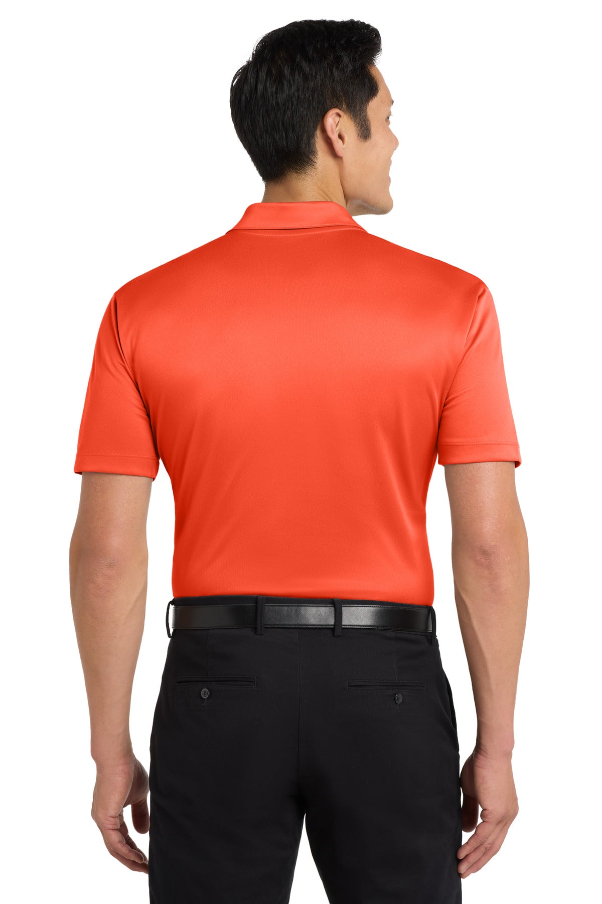 Neon Orange Port Authority Silk Touch Performance Polo. K540