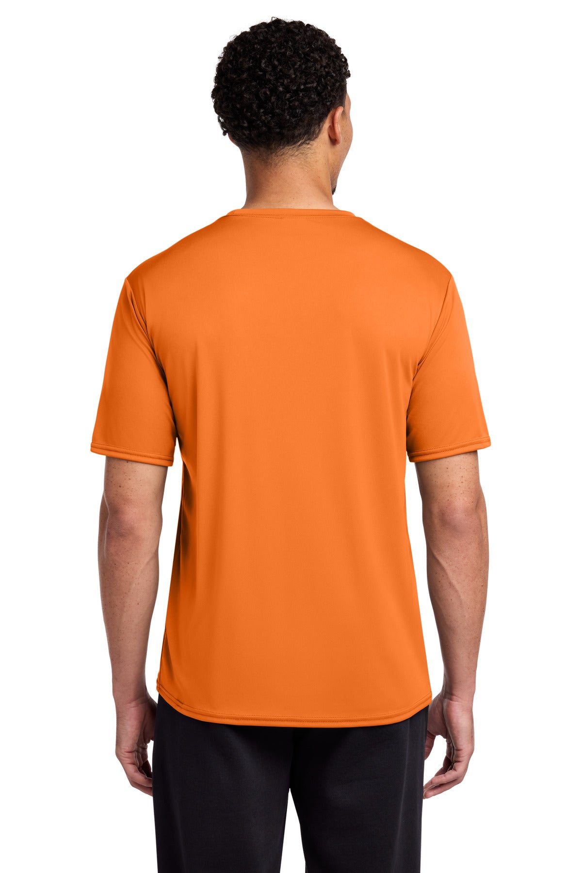Neon Orange Port & Co Performance Tee. PC380