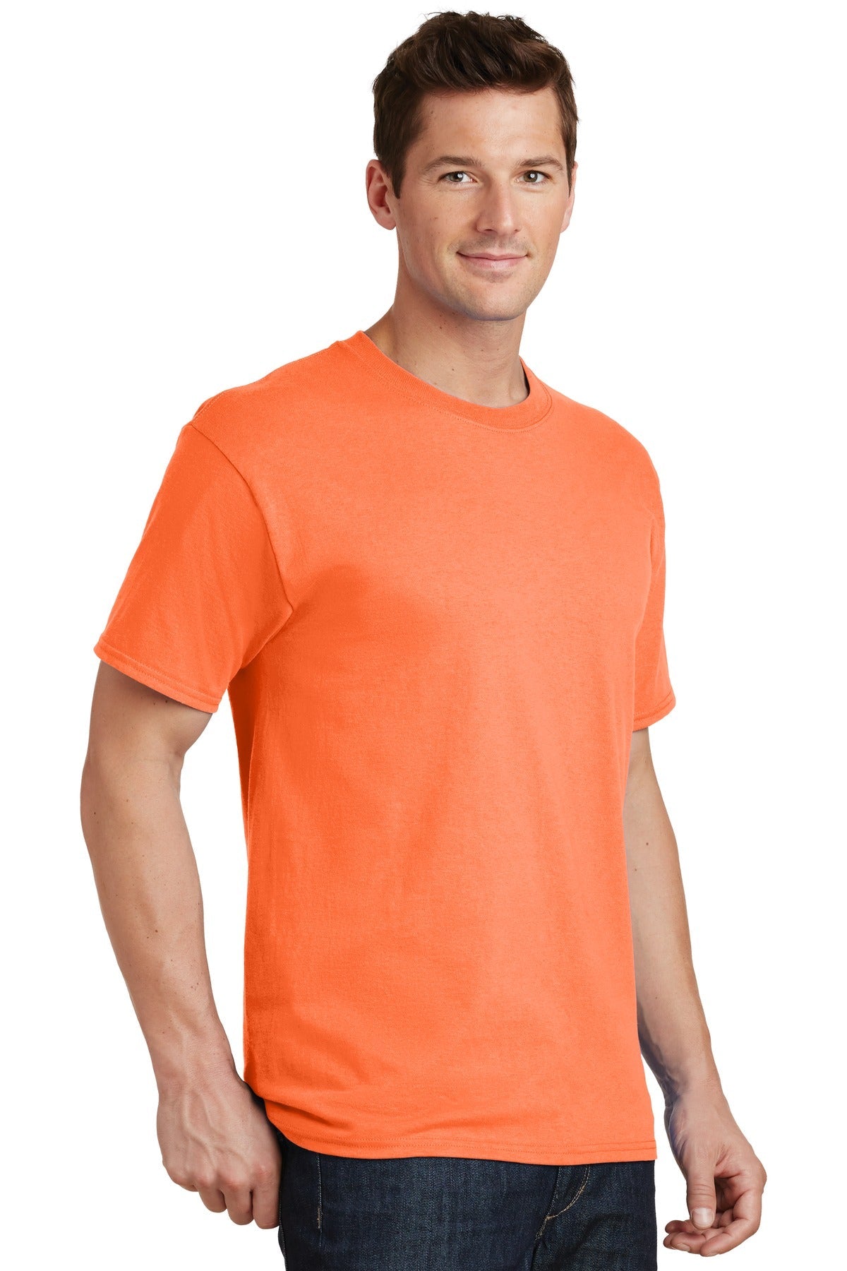 Neon Orange Port & Co Tall Core Cotton Tee PC54T