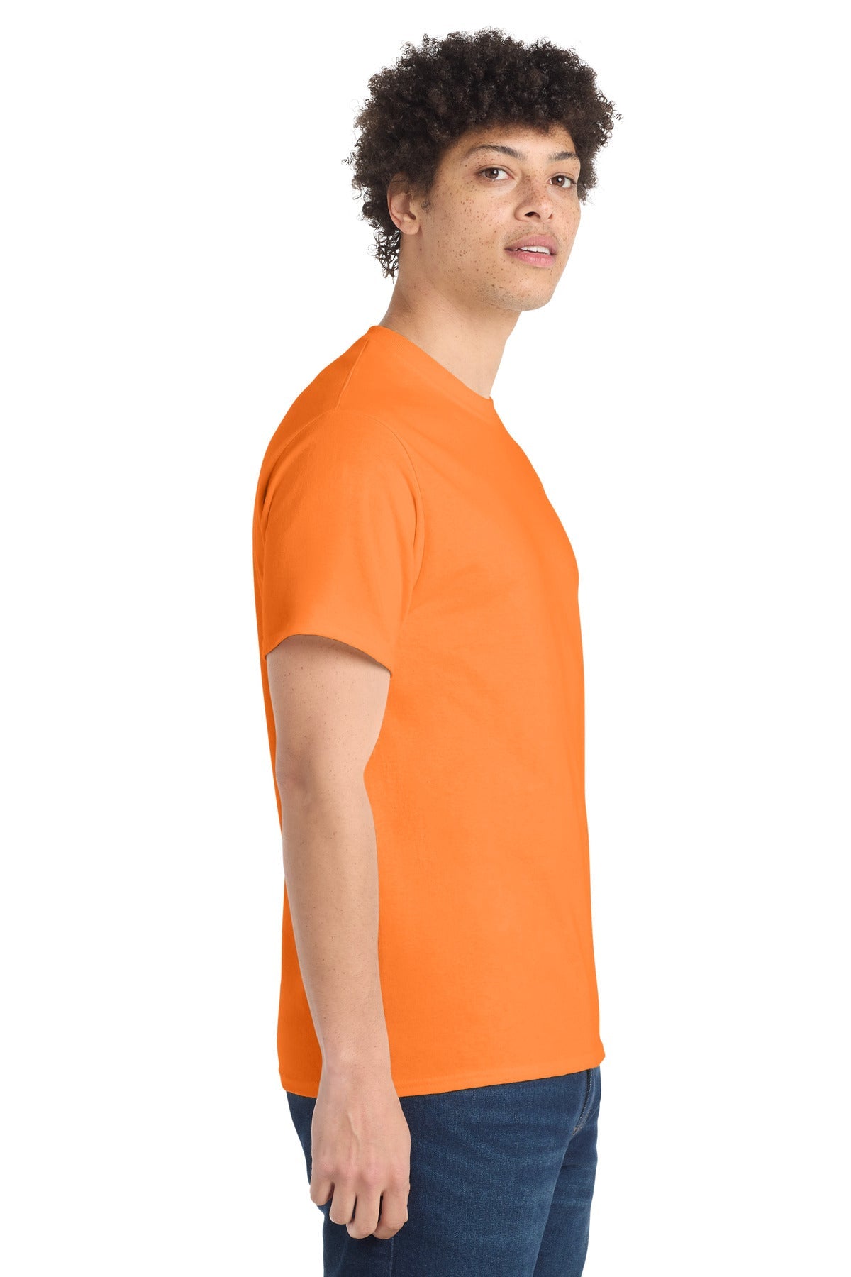 Neon Orange Port & Co Tall Core Cotton Tee PC54T