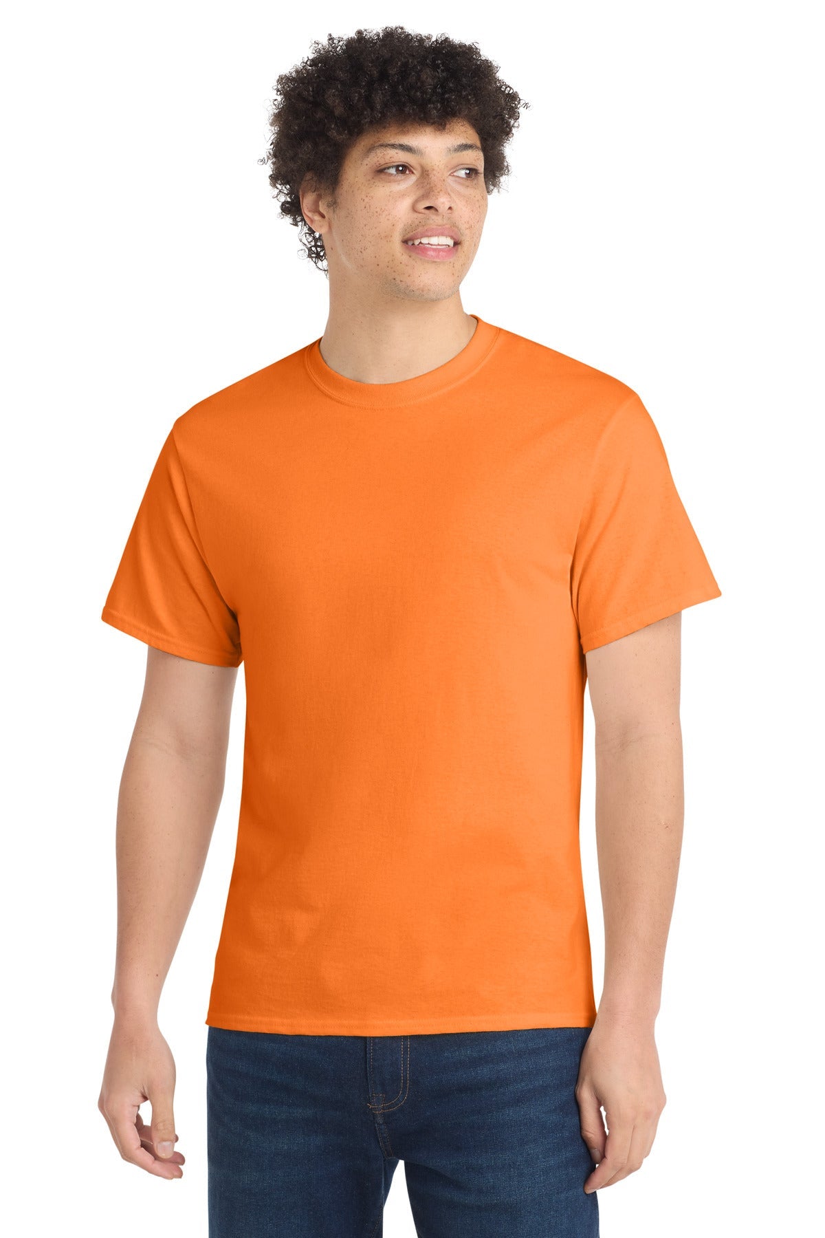 Neon Orange Port & Co Tall Core Cotton Tee PC54T