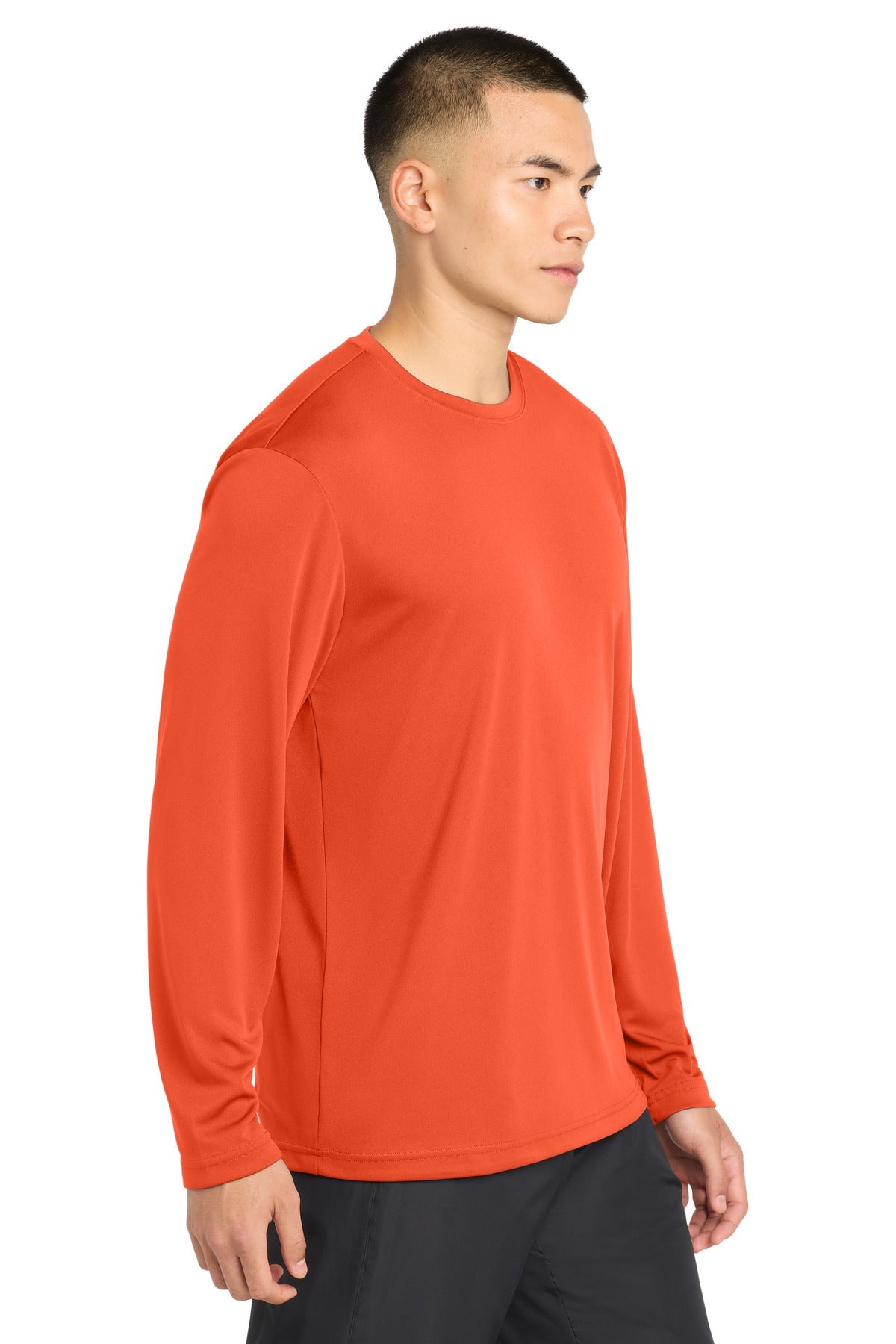Neon Orange Sport-Tek Long Sleeve PosiCharge Competitor Tee. ST350LS