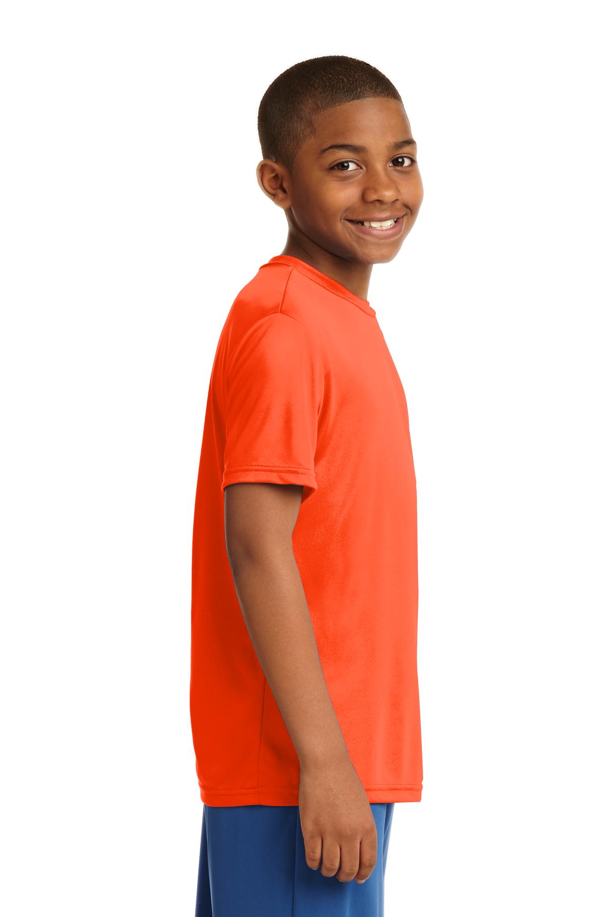 Neon Orange Sport-Tek Youth PosiCharge Competitor Tee. YST350